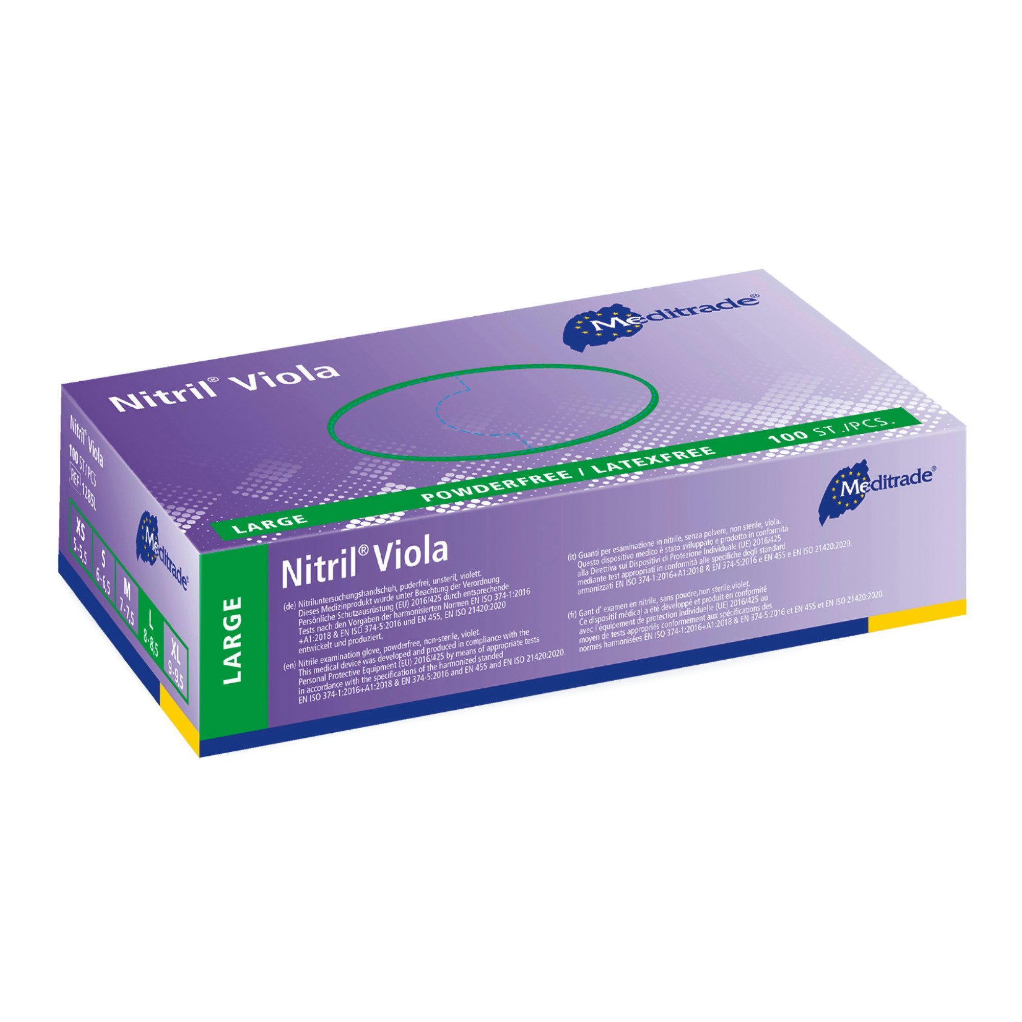 MediTrade Nitril-Handschuhe Meditrade - Einmalhandschuhe Nitril Violia - violett-blau (100-St)