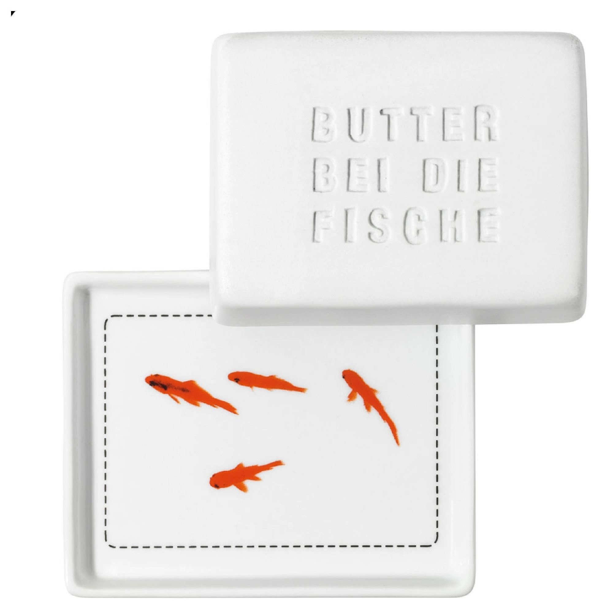 Räder Butterdose räder Poesie Et Table Butterdose klein Porzellan weiß, Porzellan
