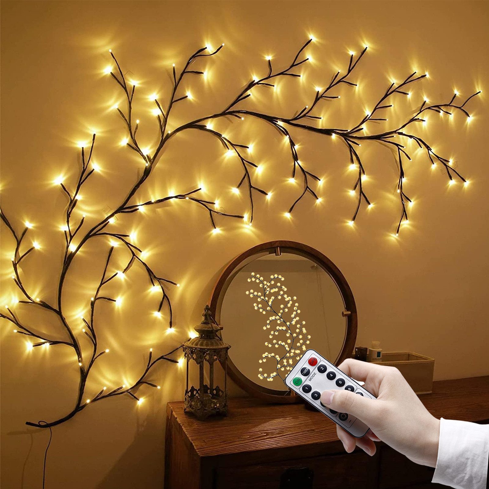 MUPOO Leuchtzweig LED-Dekolicht,1.8M/2.3M LED Baum Wandleuchte,LED Lichterk günstig online kaufen