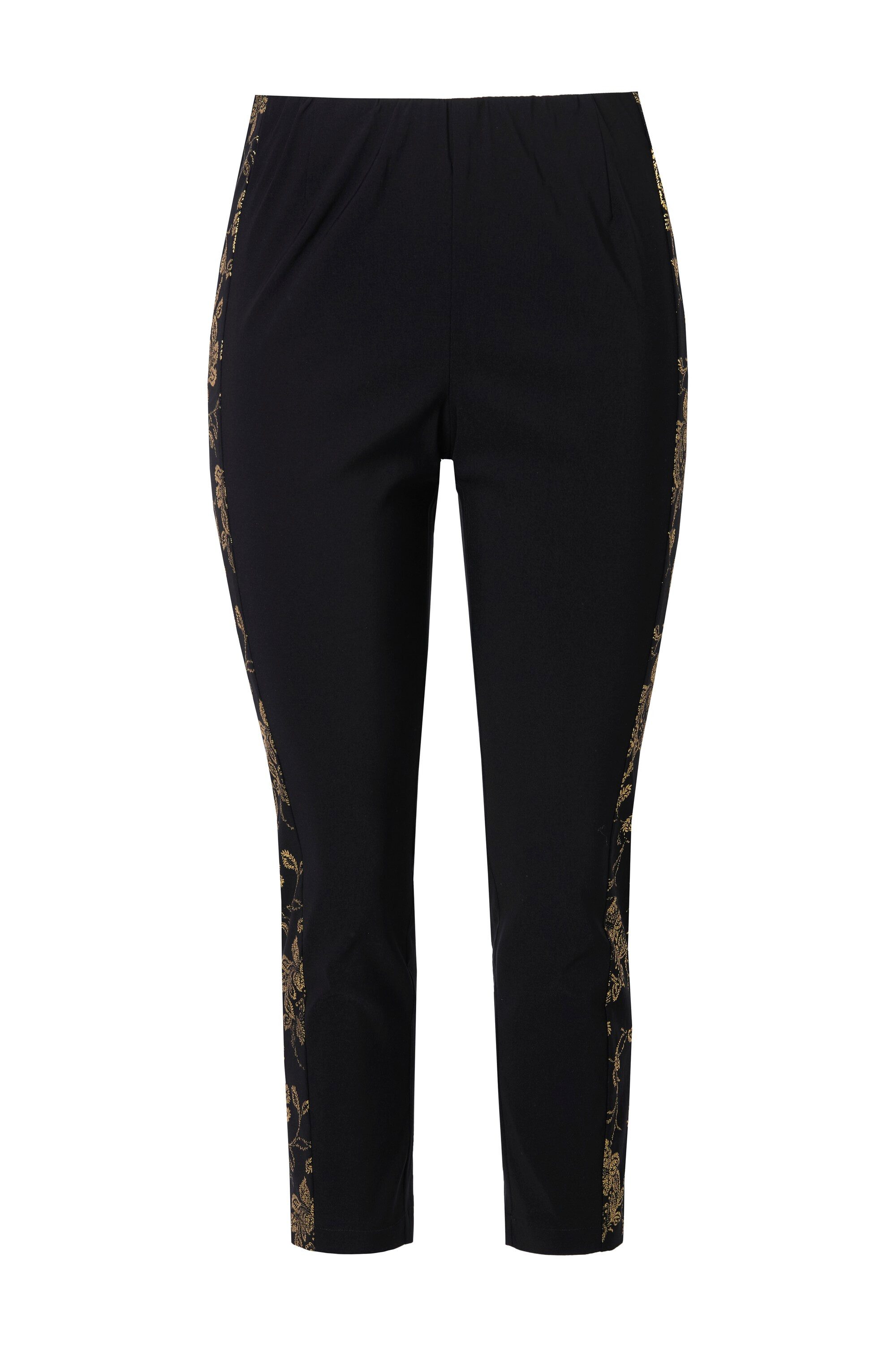 MIAMODA Schlupfhose Bengalinhose schmales Bein golderner Druck günstig online kaufen