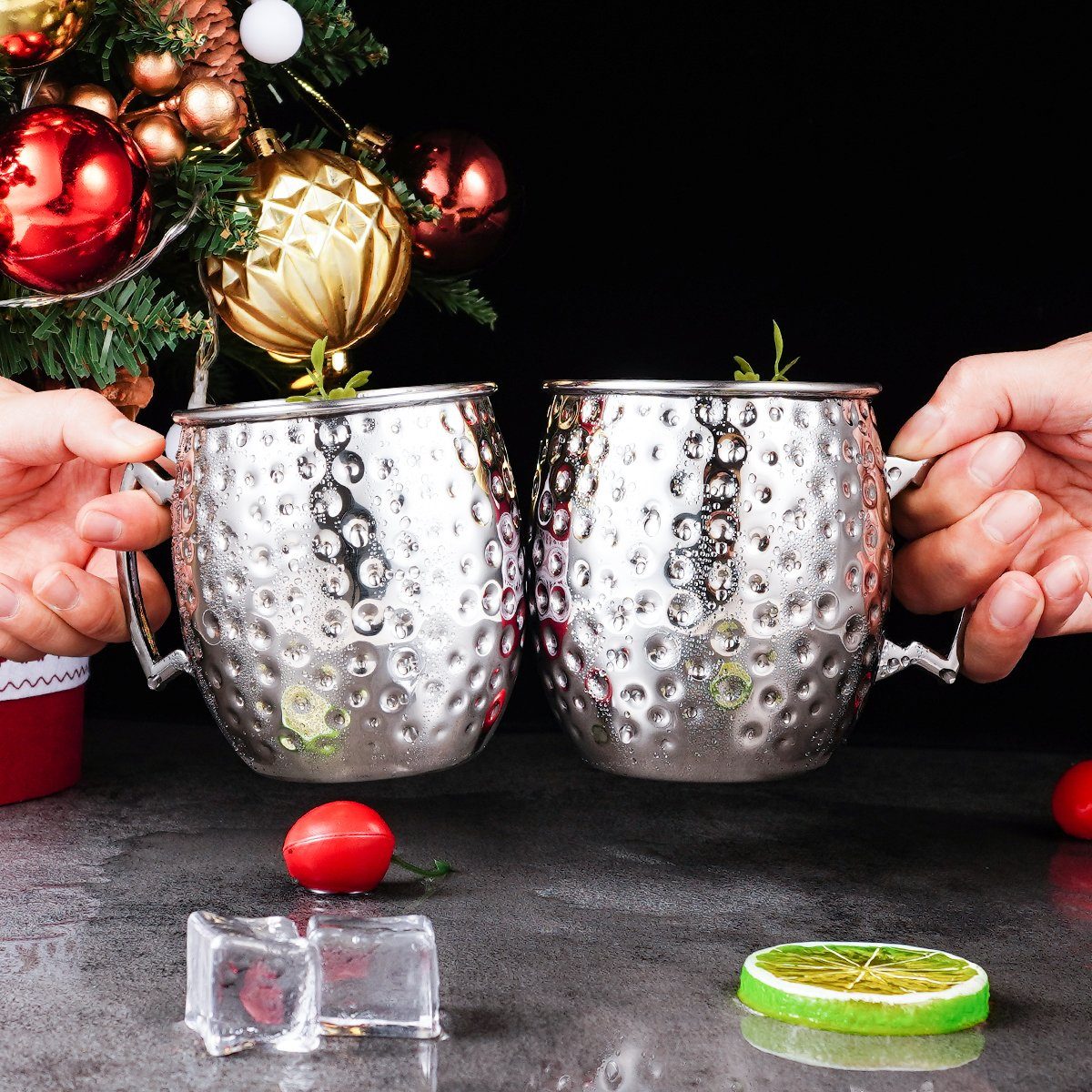 Faizee Möbel Tasse Cocktailglas Moscow Mule Becher Kupferbecher 500ml Fassungsvermögen, 1-tlg., Kupfer/Edelstahl