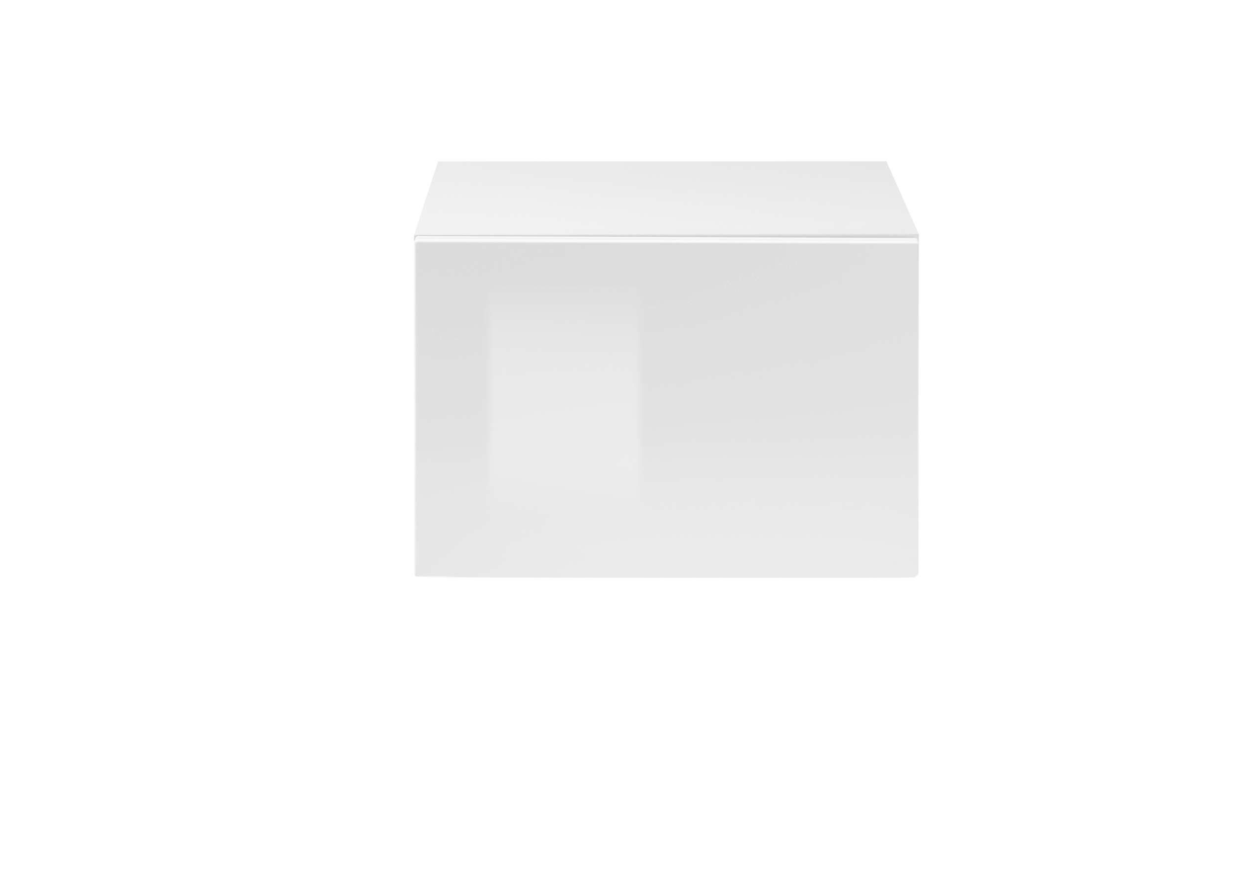 Stylefy Stauraumschrank Keymen (Hängeschrank, Wandregal) mit Einlegeboden, Push-to-Open, MDF, Modern Design Weiß Hochglanz