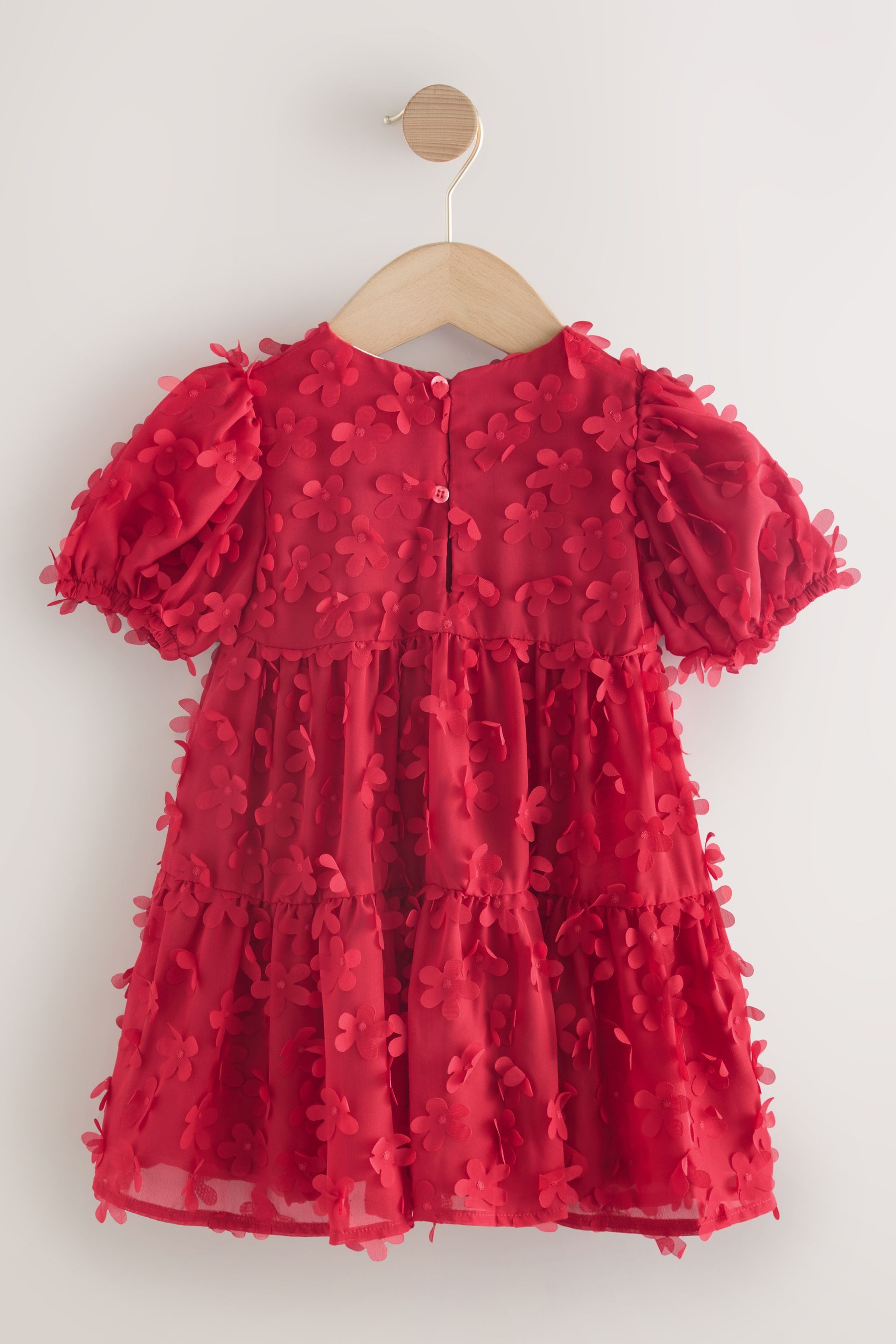 Next Tüllkleid Kurzärmeliges Kleid mit 3D-Blumendetails günstig online kaufen