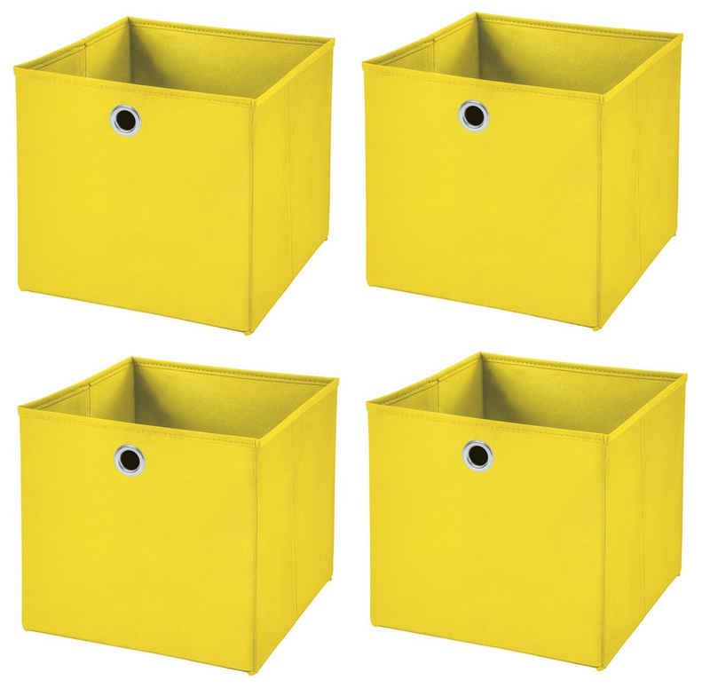 StickandShine Faltbox »4 Stück 33 x 33 x 33 cm Faltbox ohne Deckel Stoffbox Aufbewahrungsbox (4er SET 33x33x33) in verschiedenen Farben 33cm«