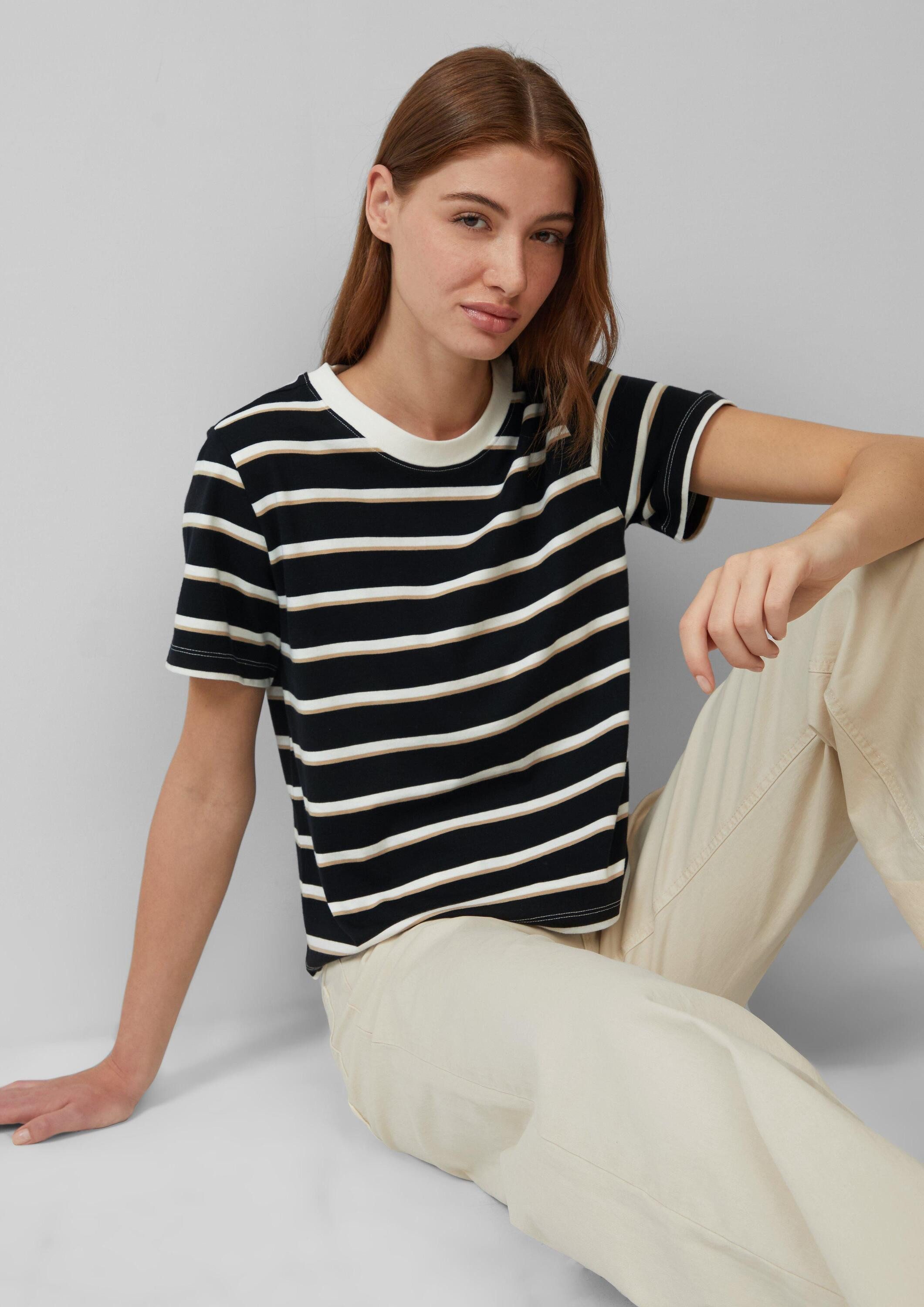 s.Oliver Kurzarmshirt T-Shirt Verkürztes Baumwoll-T-Shirt mit günstig online kaufen