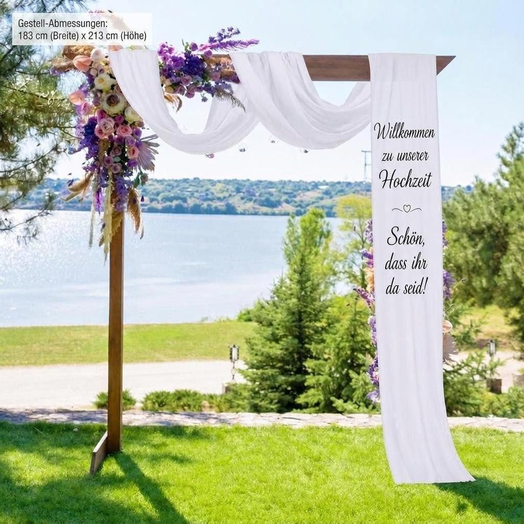 GarveeMore Hintergrundsystem Eleganter Chiffon‑Tüll Vorhang 70×550cm, knitterresistent für Hochzeit, Mehrfach wiederverwendbar für Indoor‑ & Outdoor‑Events