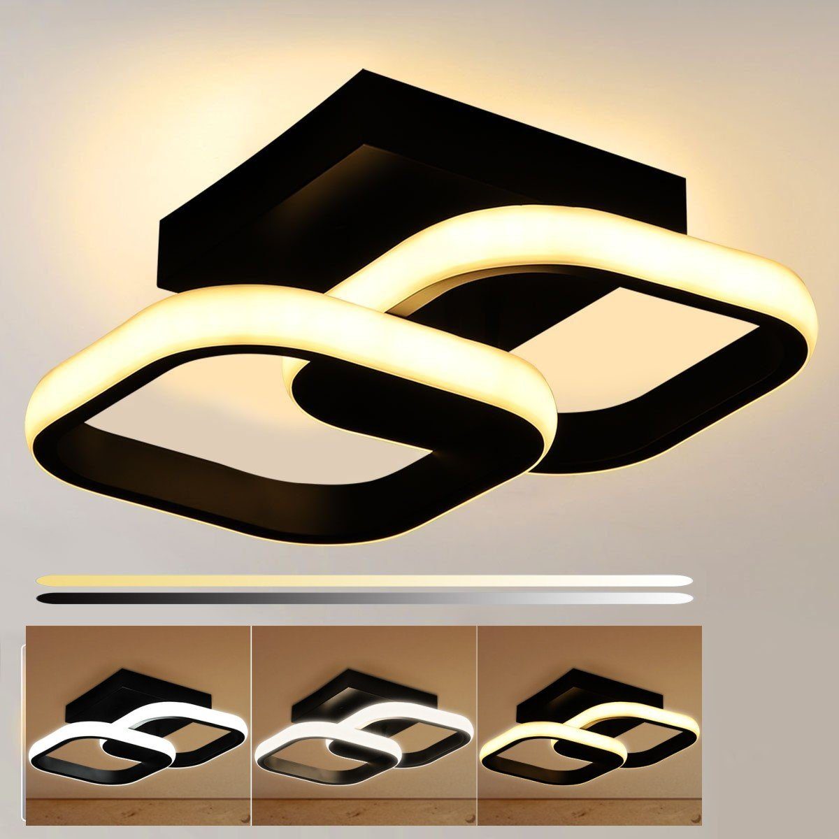 WILGOON Deckenleuchte LED Deckenleuchte 16W Deckenlampe günstig online kaufen