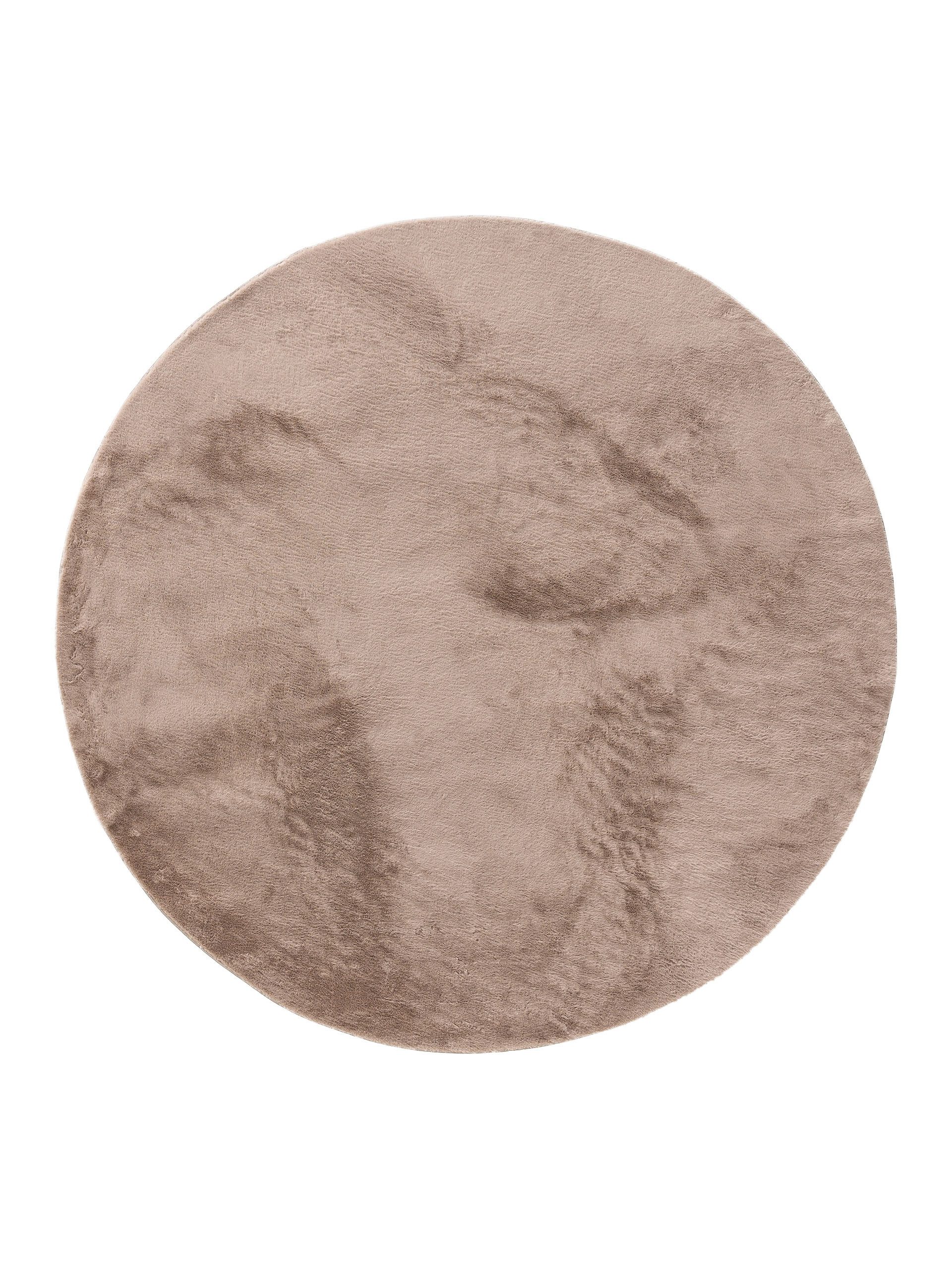 Fellteppich Furry, benuta, rund, Höhe: 11 mm, Kunstfaser, Berber, Ethno-Style, Wohnzimmer