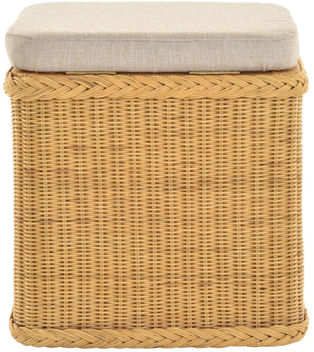 Krines Home Sitztruhe Rattan Wäschekorb Quadratisch Wäschetruhe Sitz gepols günstig online kaufen