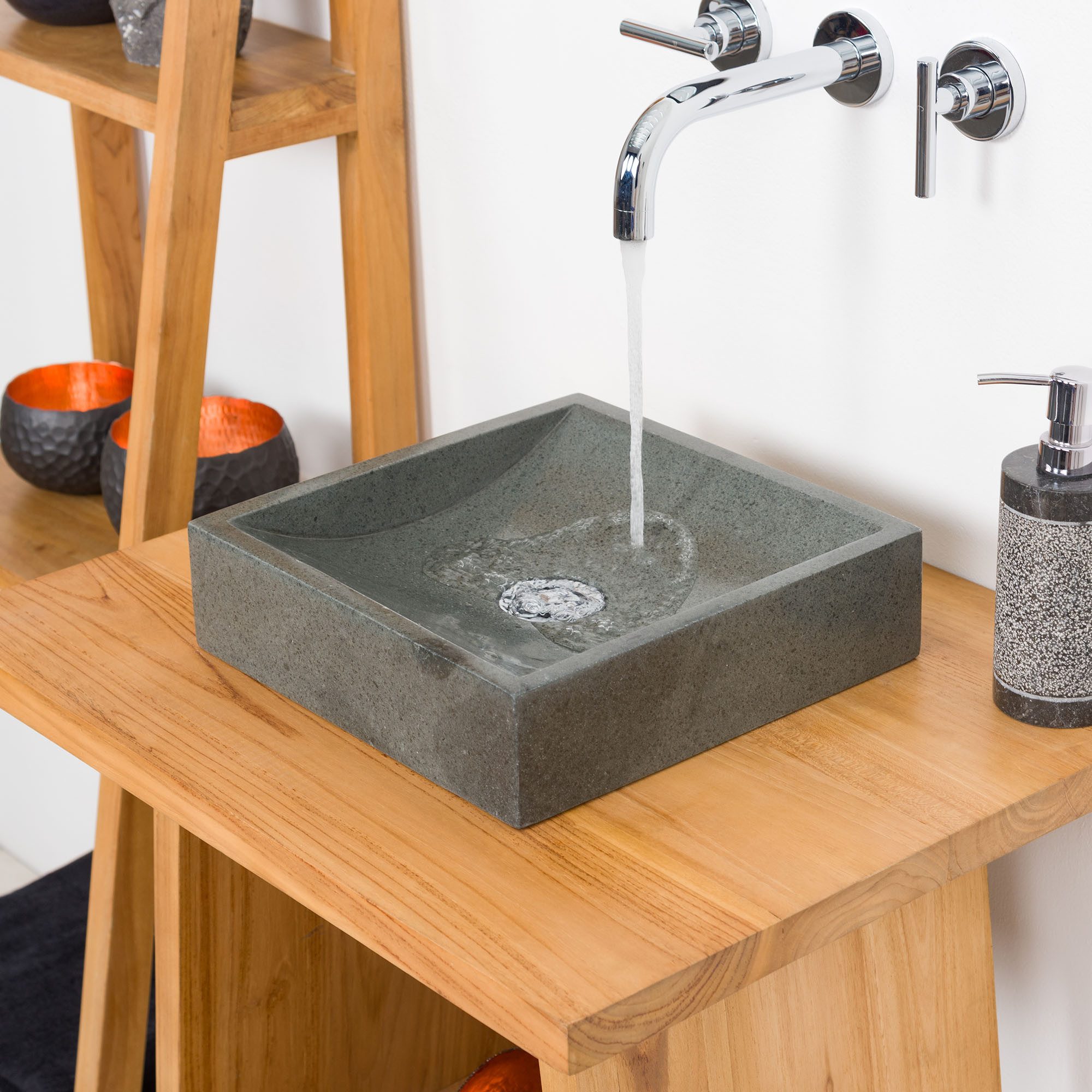 wohnfreuden Aufsatzwaschbecken Andesit Waschbecken mini PERAHU günstig online kaufen