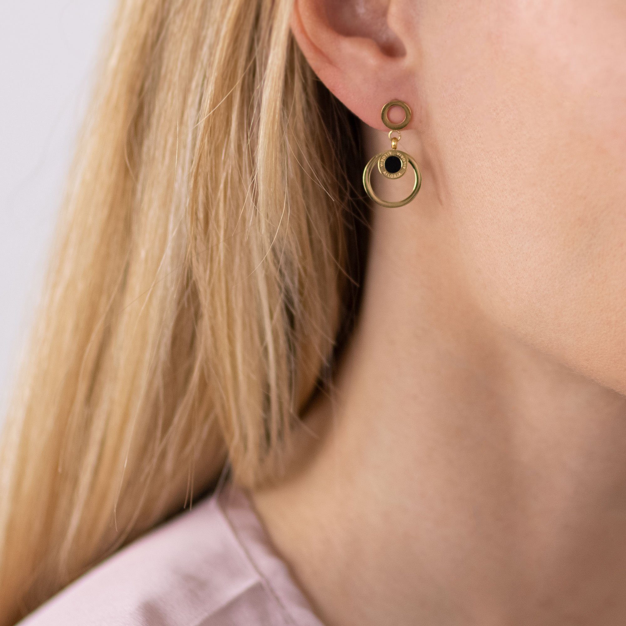 Paar ohrringe, aus glänzendem goldfarben Ohrhänger AILORIA AXELLE Edelstahl Ohrringe