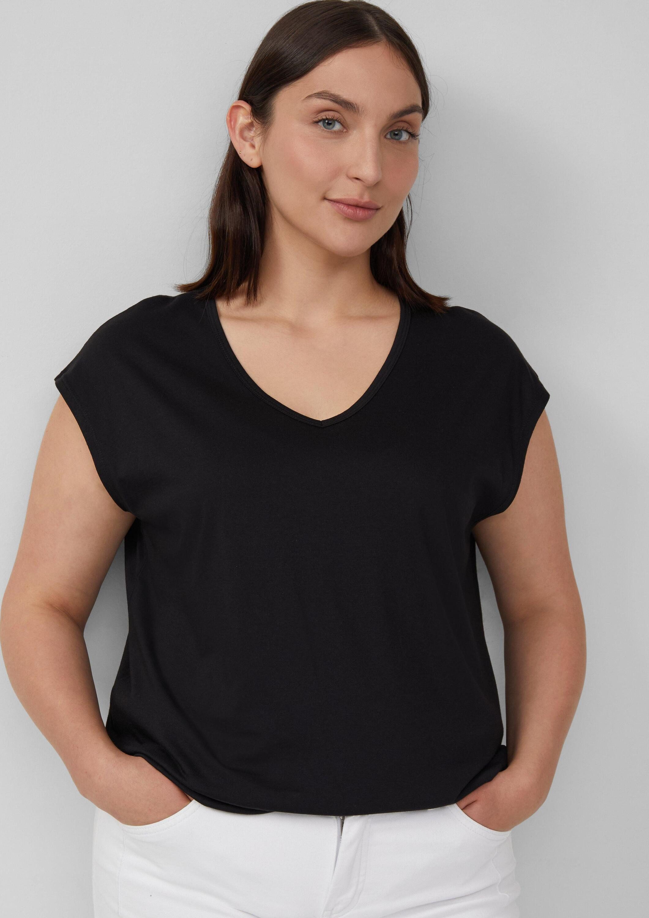 s.Oliver Kurzarmshirt T-Shirt T-Shirt mit V-Ausschnitt im Relaxed Fit günstig online kaufen