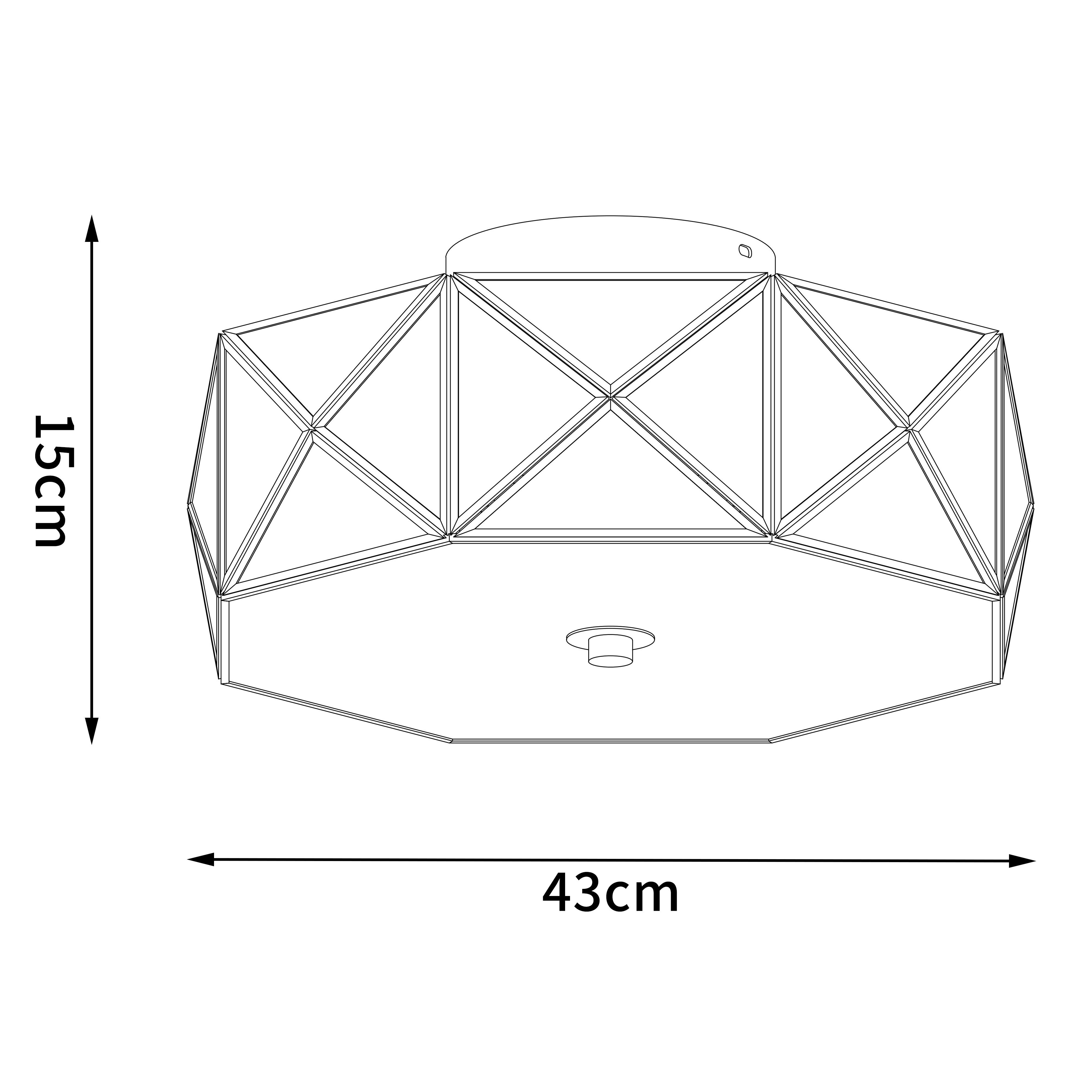 MLT&RIDDLE Deckenleuchte 4 Licht 43cm Einzigartige Geometrische Statement Deckenleuchte, ohne Leuchtmittel
