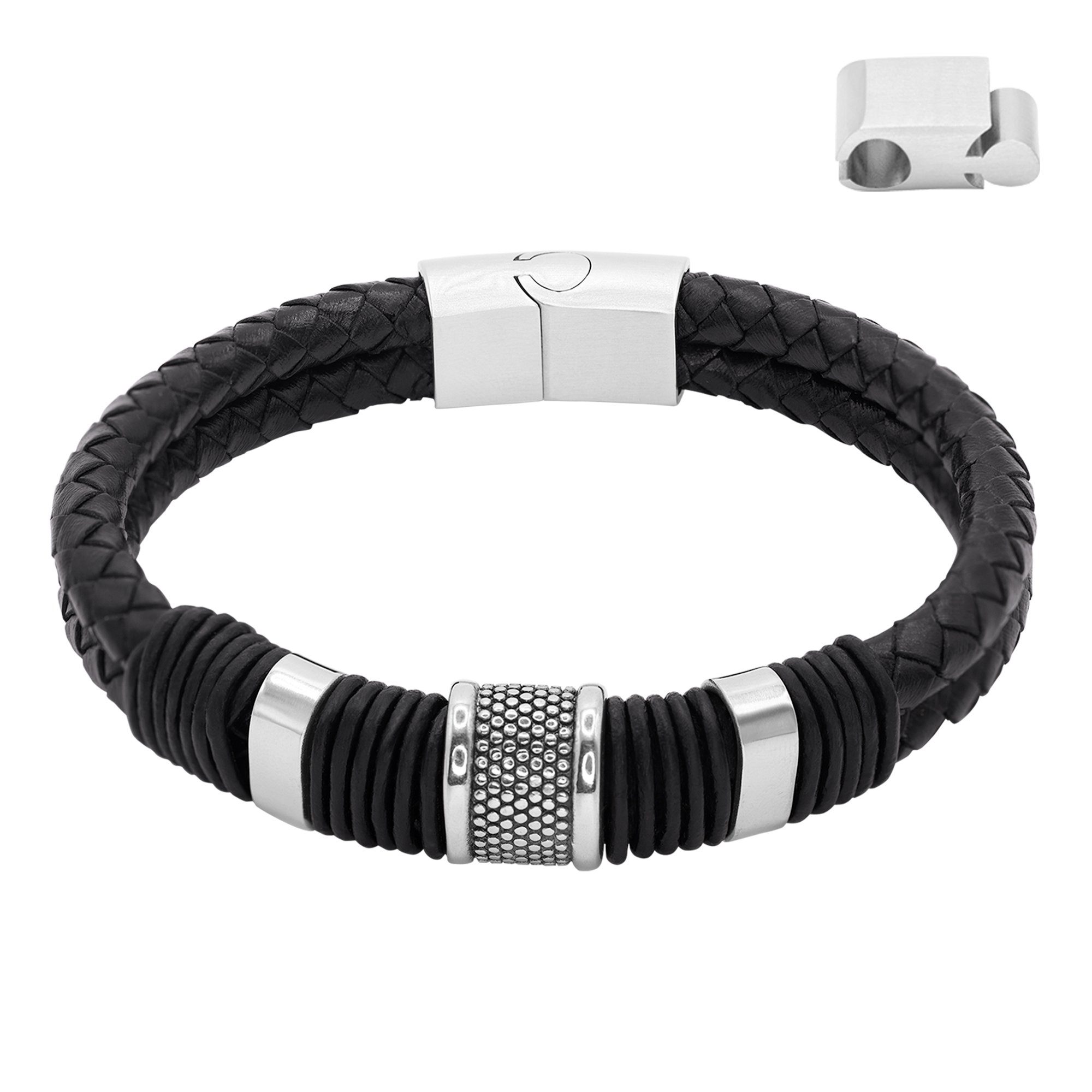 Heideman Armband Lederarmband Kian (Armband, inkl. Geschenkverpackung), Echtlederarmband, Männerarmband, Männerlederarmband