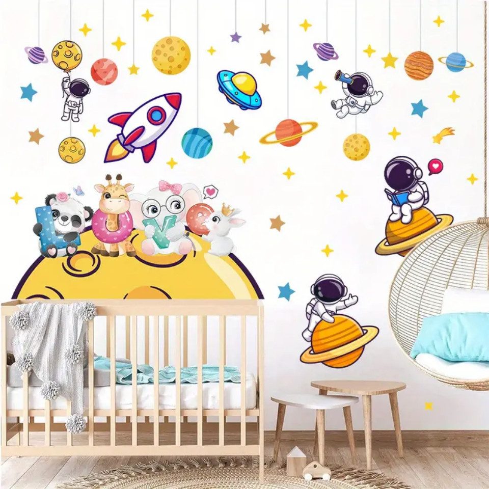 Montegoni Wandsticker Niedliche Aquarell Astronauten Tier Wandaufkleber, 30 günstig online kaufen