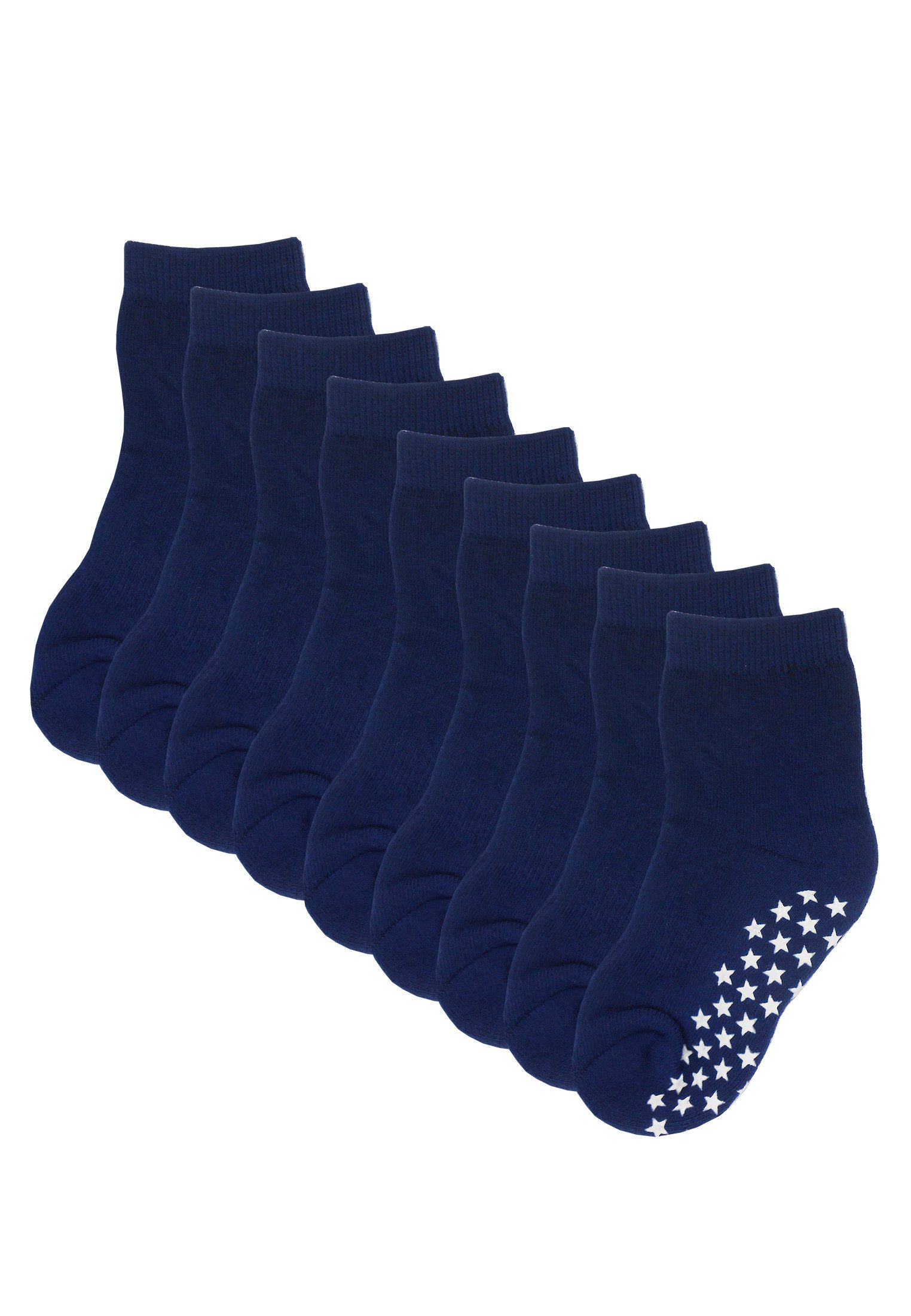Yalion Socken Babysocken Kinder Anti Rutsch Socken 9 Paar Weich Atmungsaktiv Unisex (Set, 9-Paar, 9 Paar) Rutschfeste Sternen-Noppen