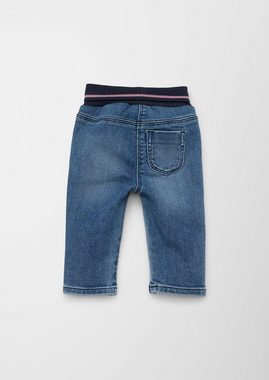 s.Oliver Stoffhose Jeans / Regular Fit / High Rise / Straight Leg Waschung, Glitzer, Kontrast-Details