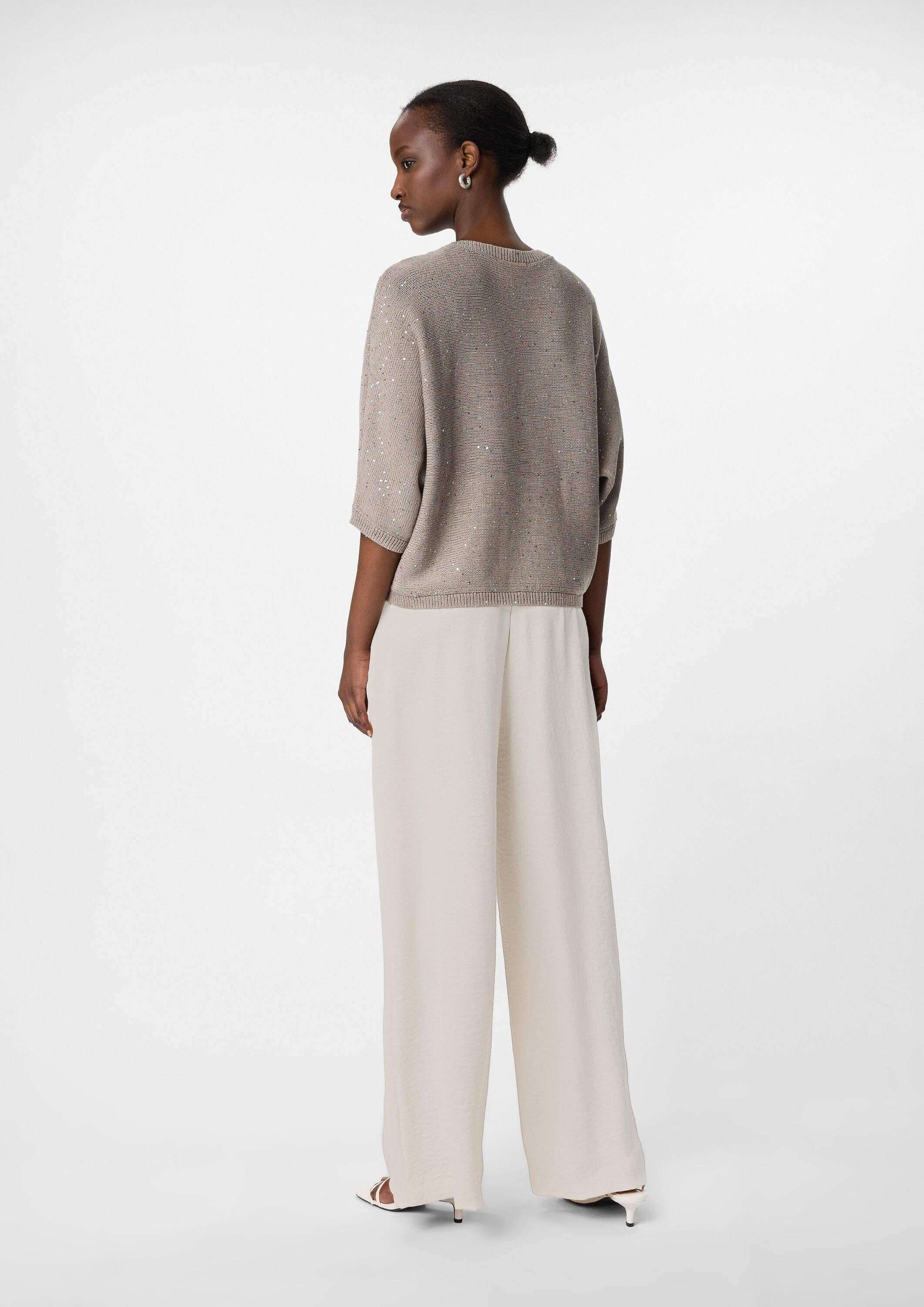 comma Chinos Hose Palazzo-Hose aus Satin im Relaxed Fit