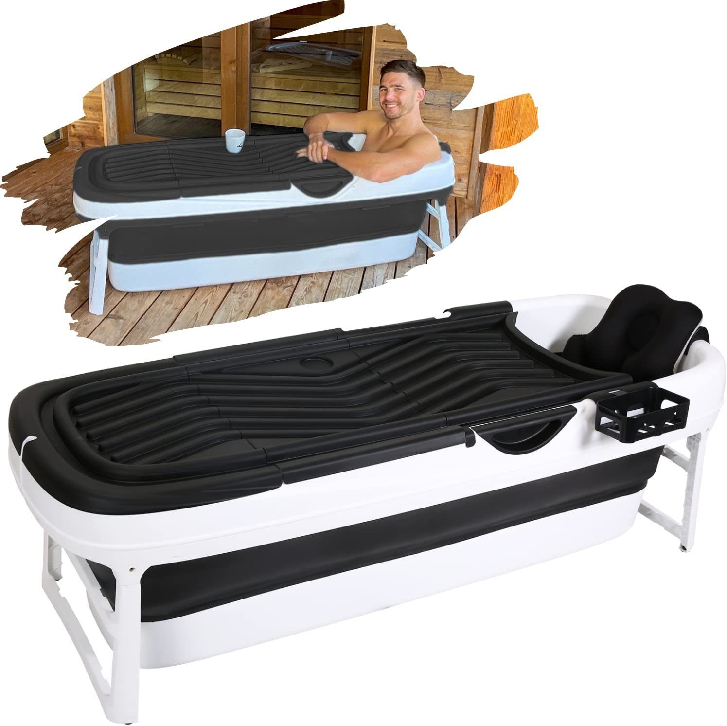 Bath Bob Badewanne faltbare Badewanne XXL Erwachsene/Kinder 158cm, mobile Klappbadewanne, klappbare Wanne