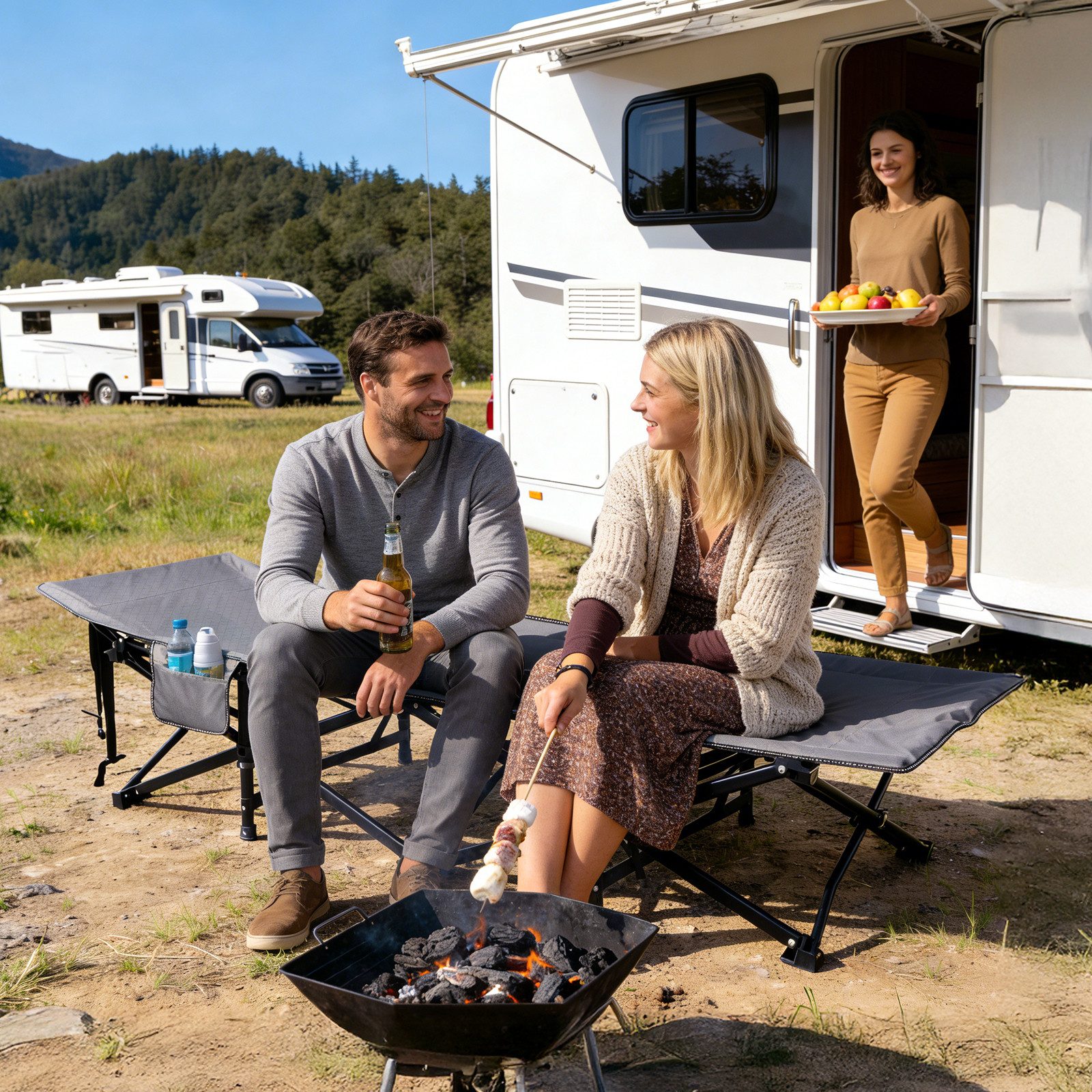 Sekey Feldbett Campingbett Klappbar Campingbett Campingliege Gästebett bis 200kg 190 x 71 x 35 cm Klappbett Outdoor, für Garten Camping