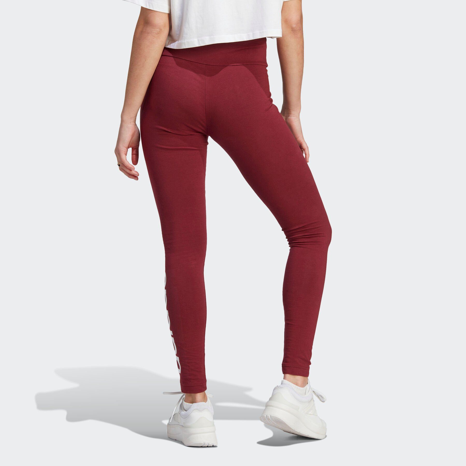 (1-tlg) adidas Performance White Red adidas / LIN Sportswear W Shadow LEG Leggings