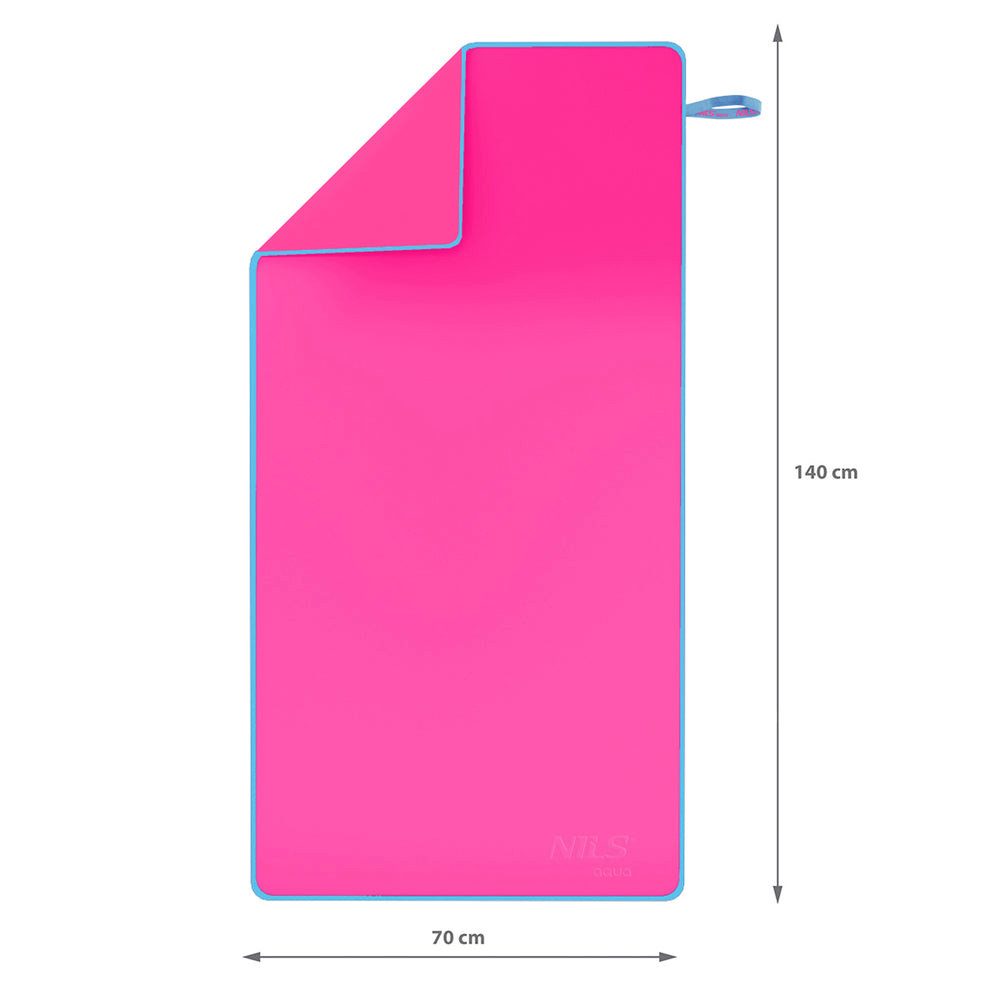 NILS AQUA Sporthandtuch Mikrofaserhandtuch 140x70 cm, Mikrofaser (Spar-Set, 1-St), Mit nur 216g sehr handlich, klein faltbar, platzsparend