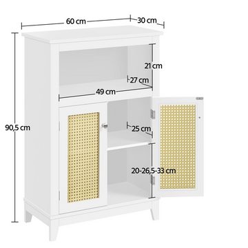 Yaheetech Badkommode, Badezimmerschrank Unterschrank Badschrank, Weiß