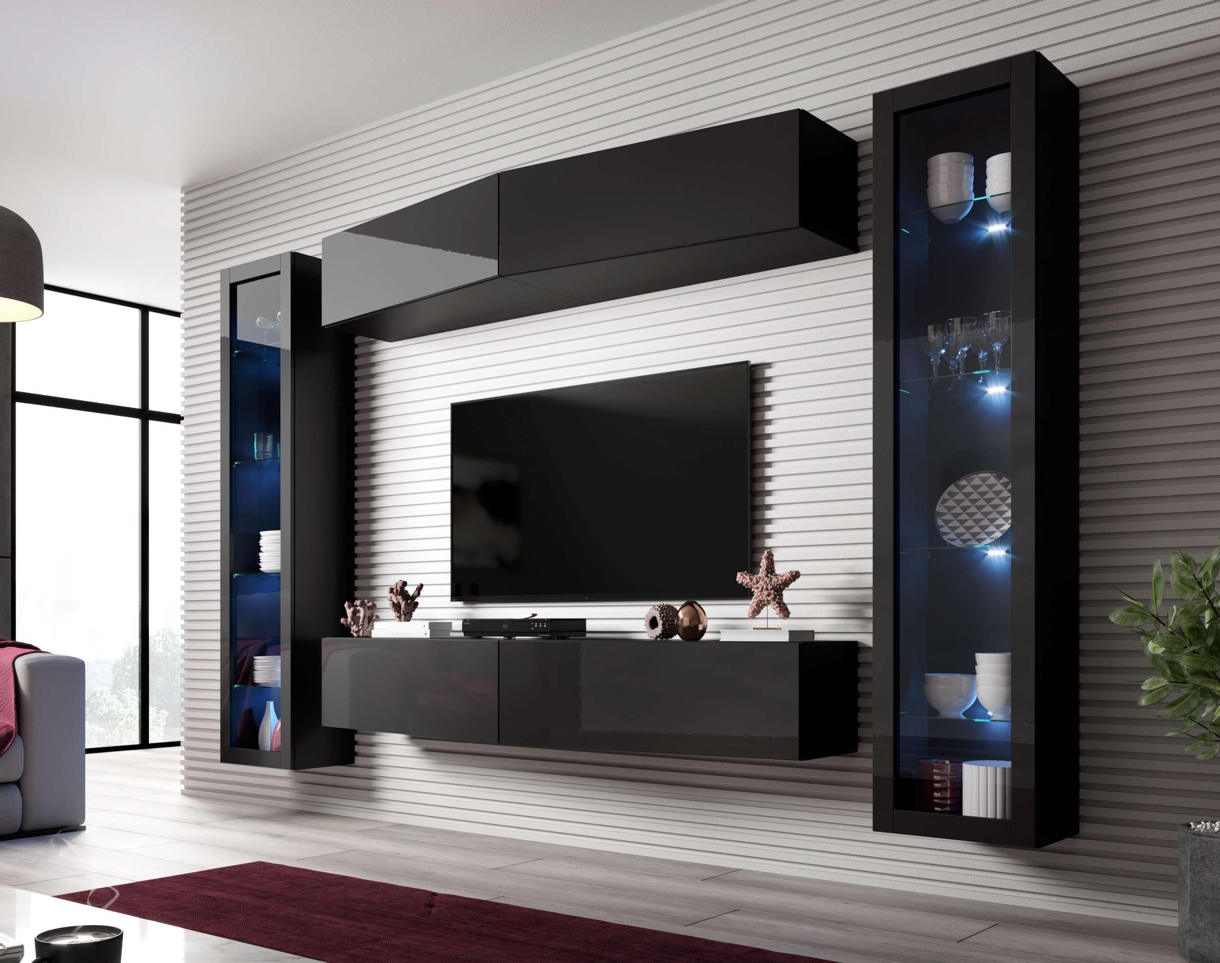 99rooms Wohnwand Vago SLATE VIII, (Set günstig online kaufen