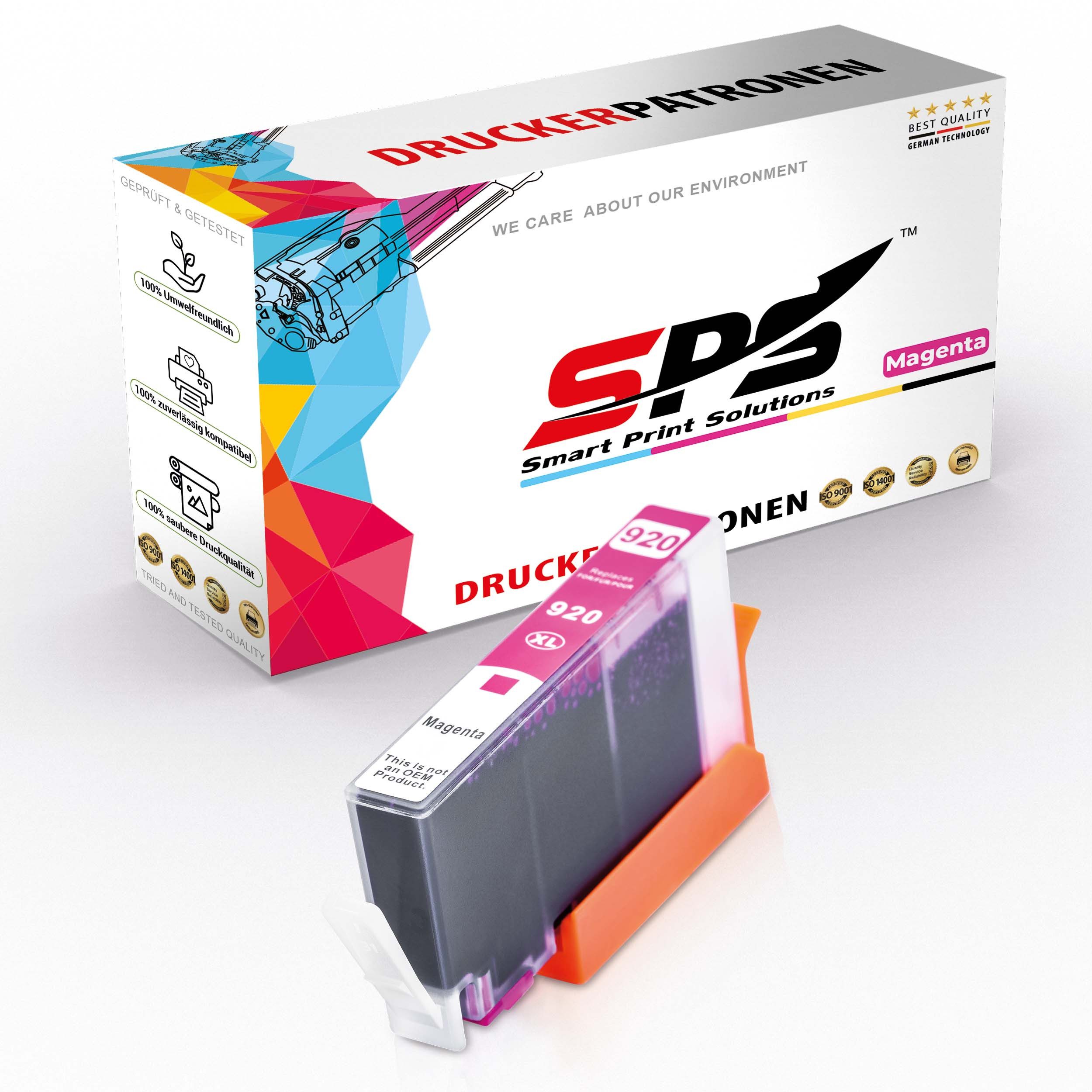 SPS Kompatible Tintenpatronen für HP - 920XL, BCYM Tintenpatrone (1er Pack, 1-tlg)