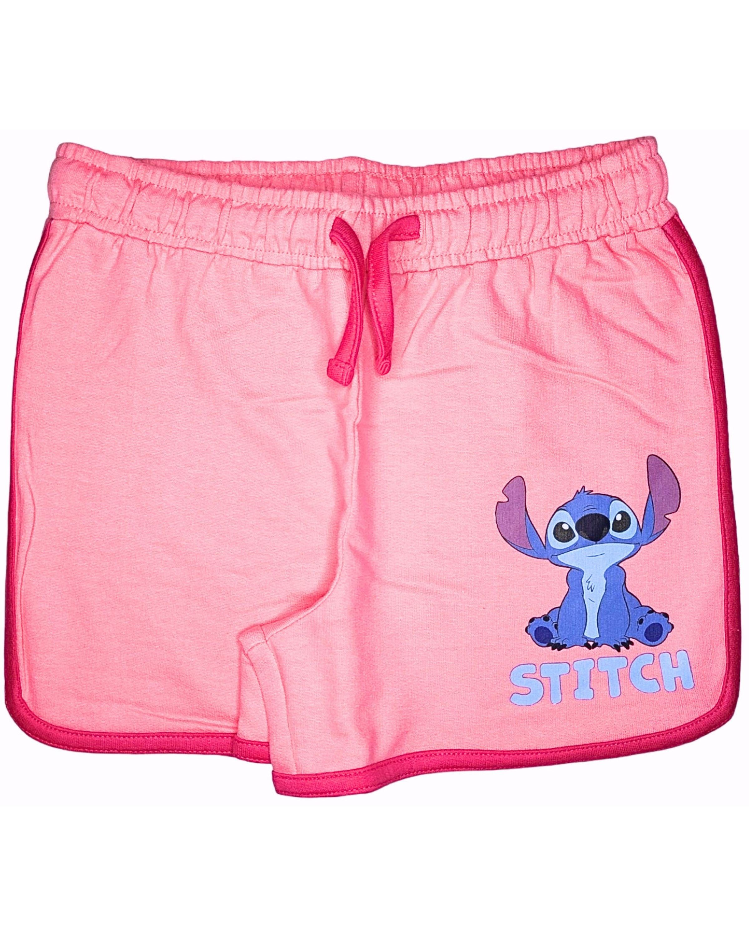 Gr. 104 Pink kurze Lilo aus Stitch Shorts Hose 152 Mädchen Baumwolle & cm -