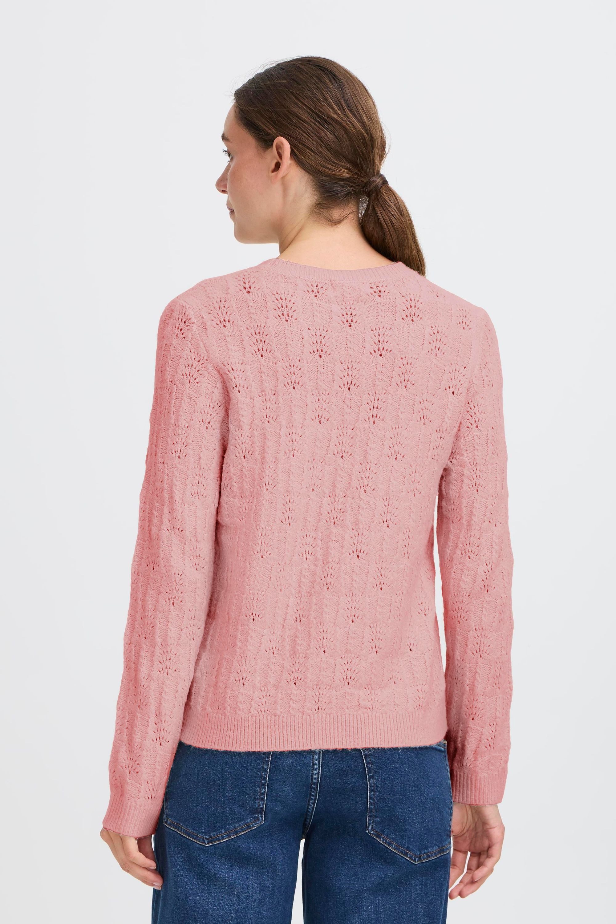 OXMO Rundhalspullover OXSinva Modischer Strickpullover mit süßem Muster