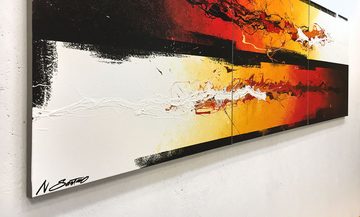 WandbilderXXL XXL-Wandbild Battle Of Fire 210 x 70 cm, Abstraktes Gemälde, handgemaltes Unikat