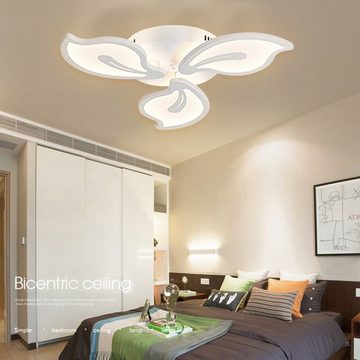 Daskoo Deckenleuchten Blumenart Wohnzimmer LED Deckenlampe mit Fernbedienung Dimmbar, LED fest integriert, Warmweiß/Neutralweiß/Kaltweiß, LED Deckenleuchte