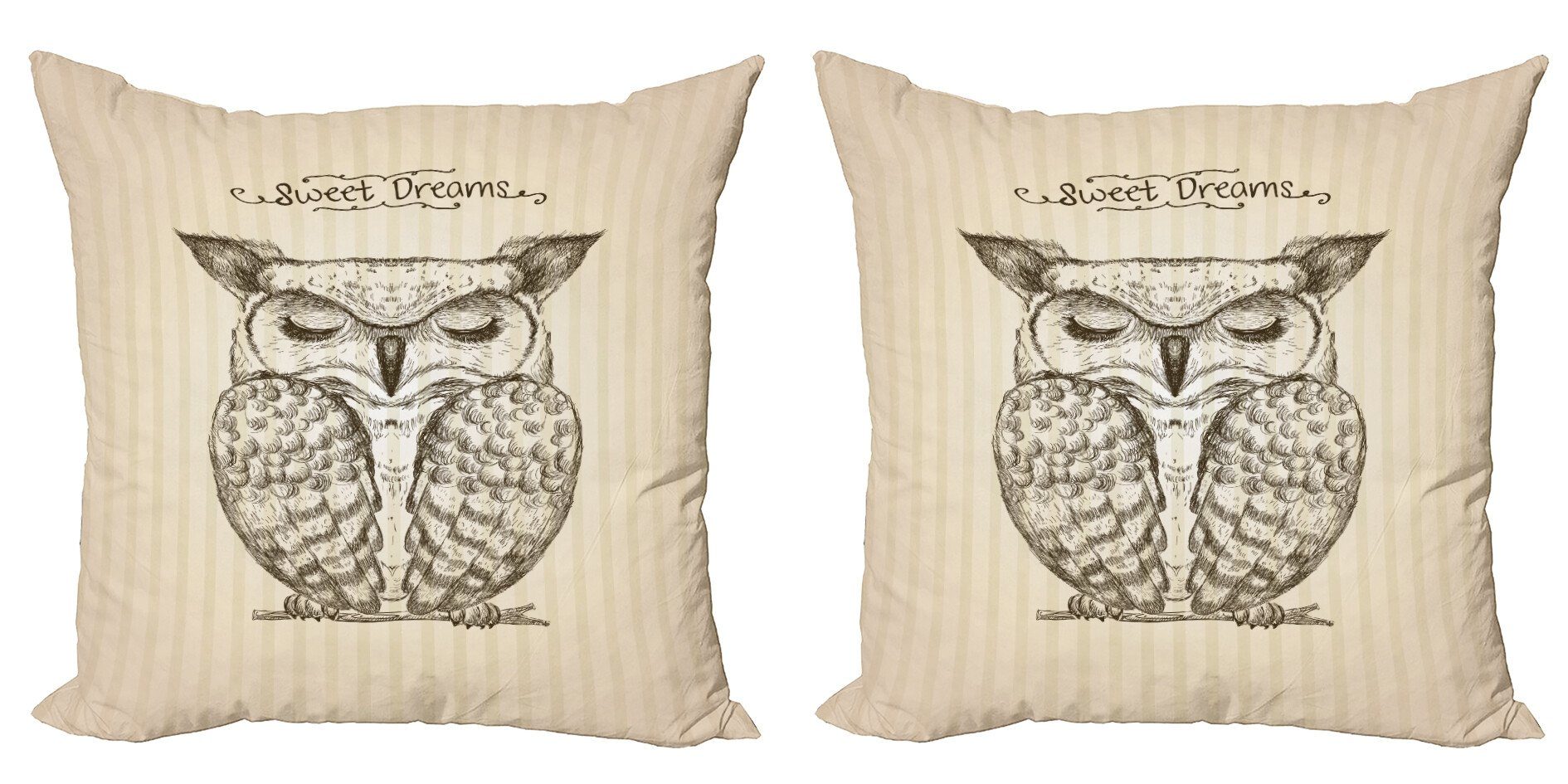 Kissenbezüge Modern Accent Doppelseitiger Digitaldruck, Abakuhaus (2 Stück), Zitat Sleeping Owl Träume