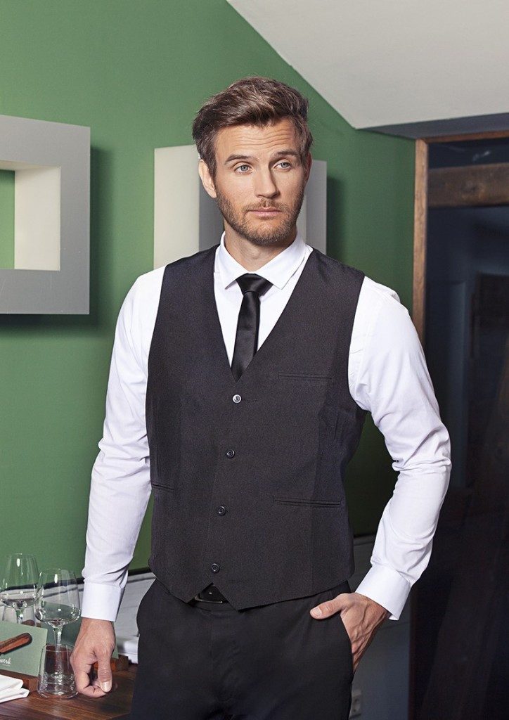 Karlowsky Fashion Arbeitsweste KARLOWSKY Herren Serviceweste BASIC V-Ausschnitt Schwarz – Bild 2 von 5
