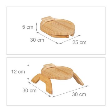 relaxdays Tablett Sofatablett für Armlehne, Bambus