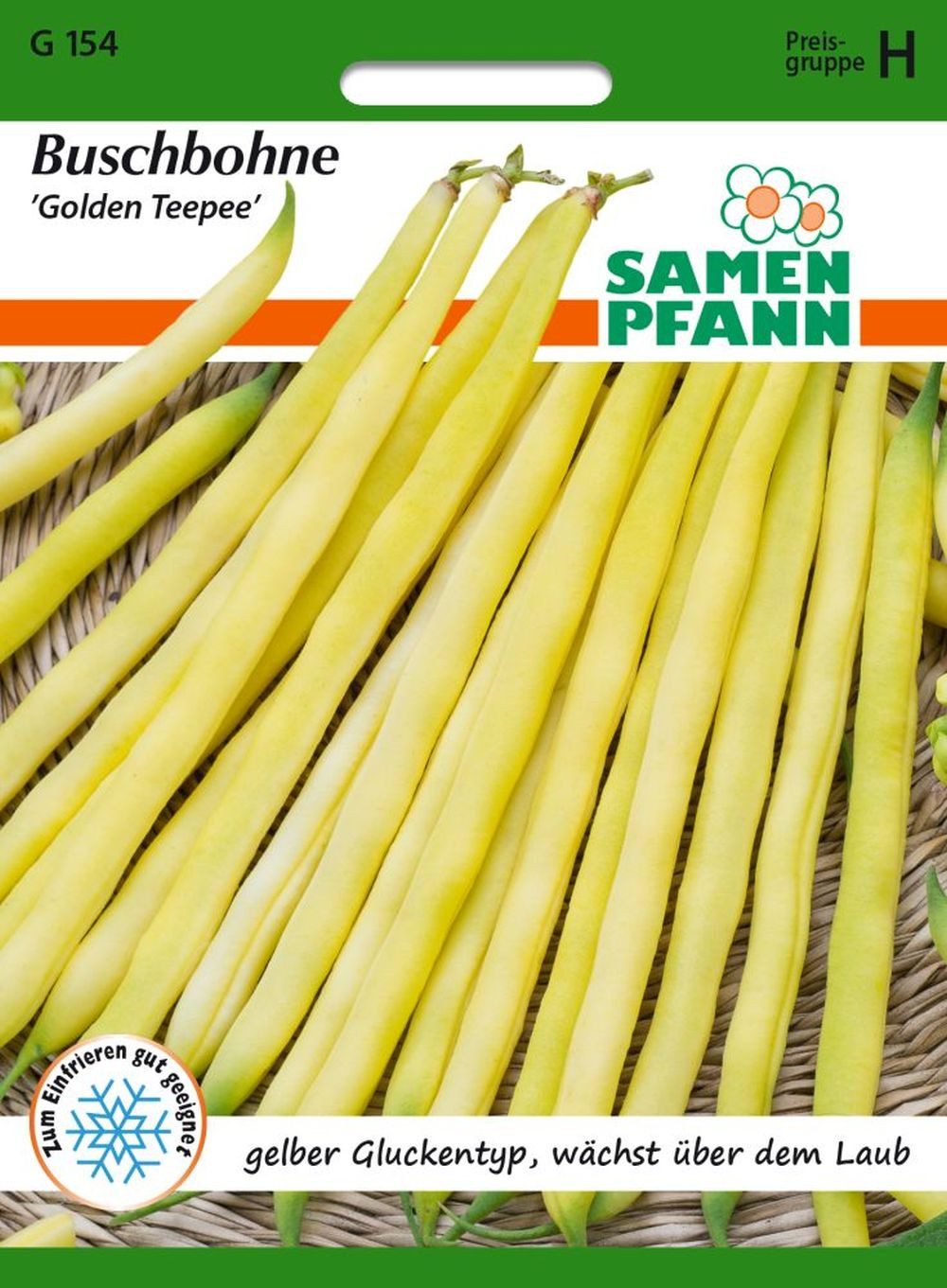 SAMEN PFANN Gemüsesamen Buschbohne, Golden Teepee - Bohnen-Samen Saatgut Samen, Phaseolus vulgaris