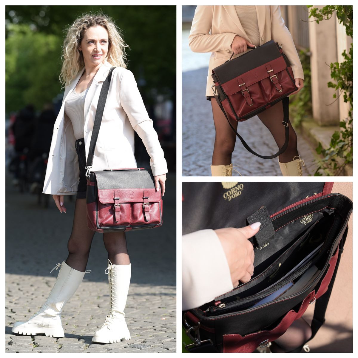 Corno d´Oro Aktentasche Damen Echt Leder günstig online kaufen