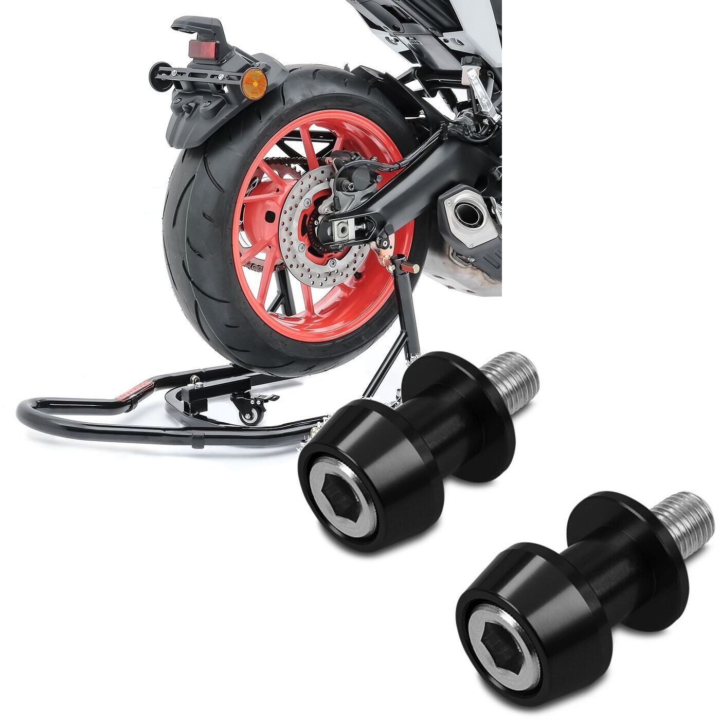 ConStands Motorradheber Set: Rangierhilfe Montageständer Hinterrad Mover 2 Racing + Prismabuch