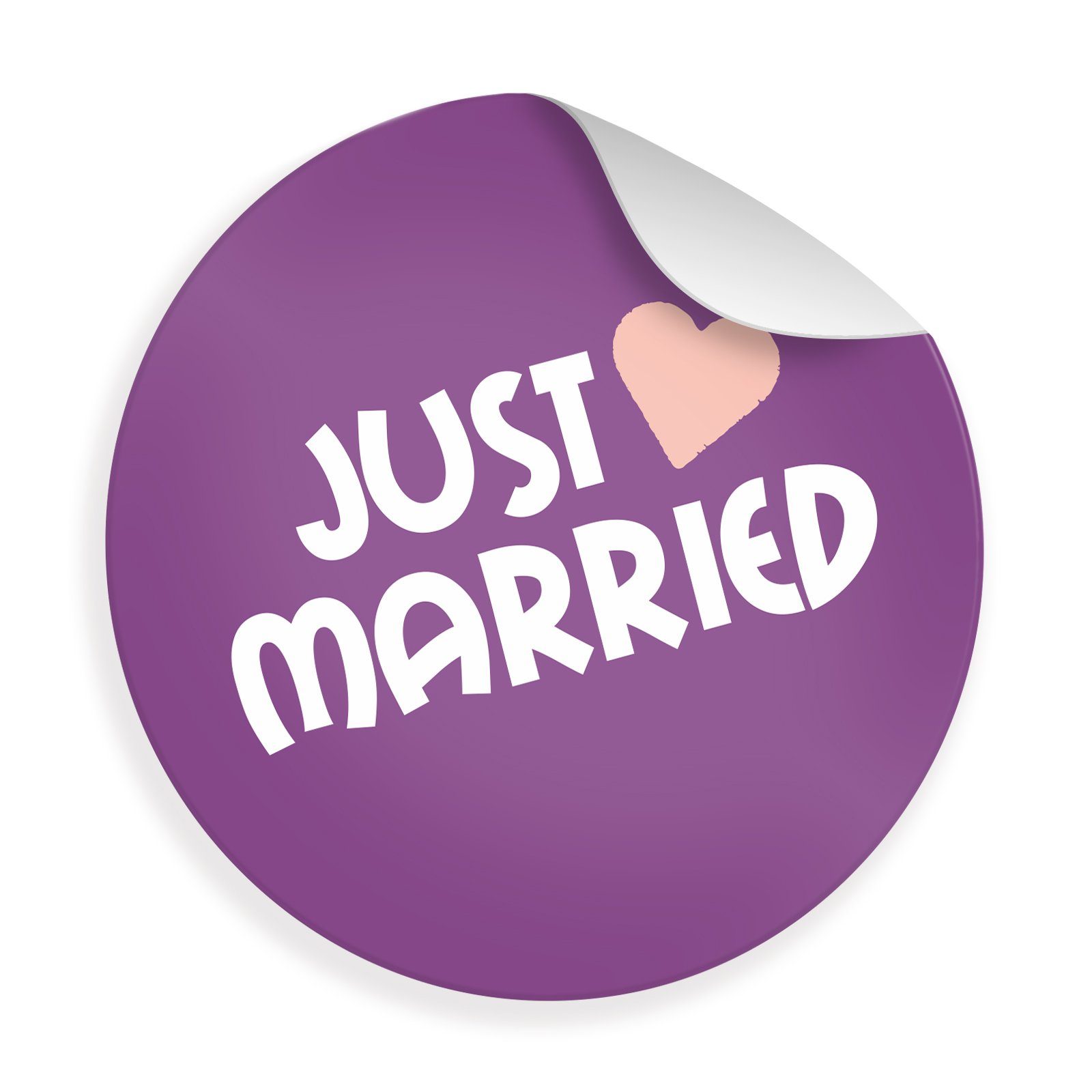 itenga Aufkleber 24x Sticker Just Married(Motiv 43) 4cm Geschenk Aufkleber Hochzeit Et