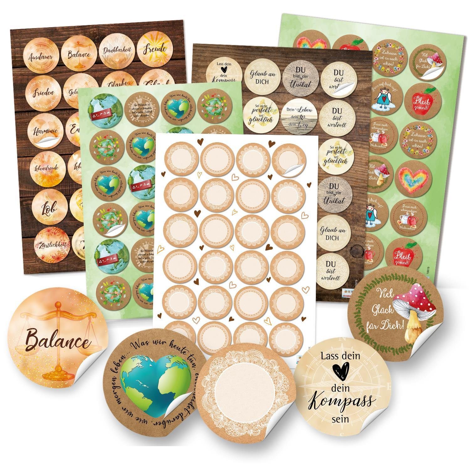 Logbuch-Verlag Aufkleber Blankosticker beschriftbar motivierende ...