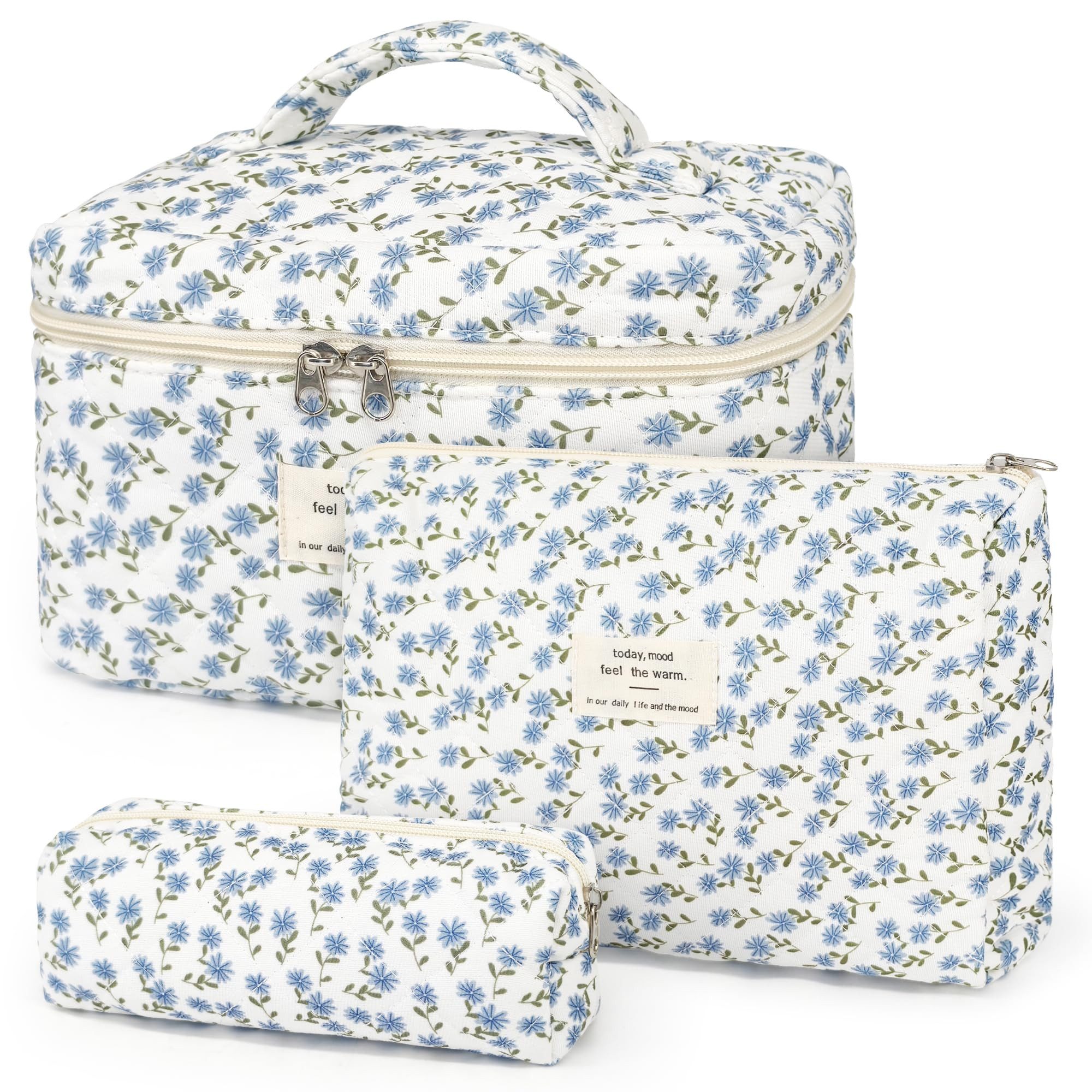 FOUORTUNATE-BEE Kosmetiktasche Kosmetiktaschen 3er Set Damen, Kulturtasche in 3 Größen, Reiseetui für Make-up, Pflege, Schmuck, Pinsel und Kleinteile