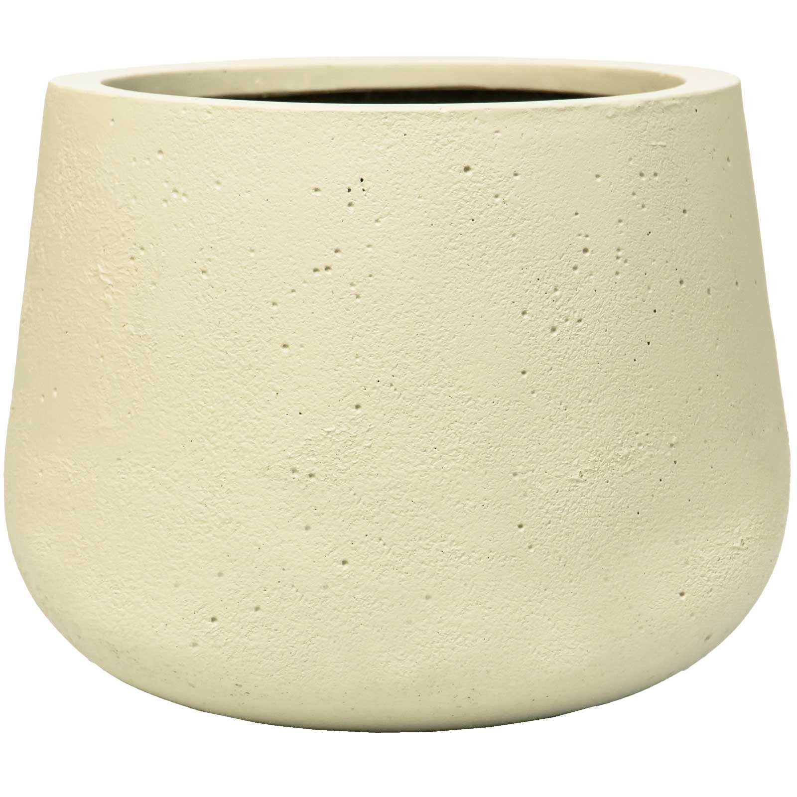 VIVANNO Blumentopf Fiberglas GIRAR Rund - Vesuvbeige Matt (1 St), 36x27 cm