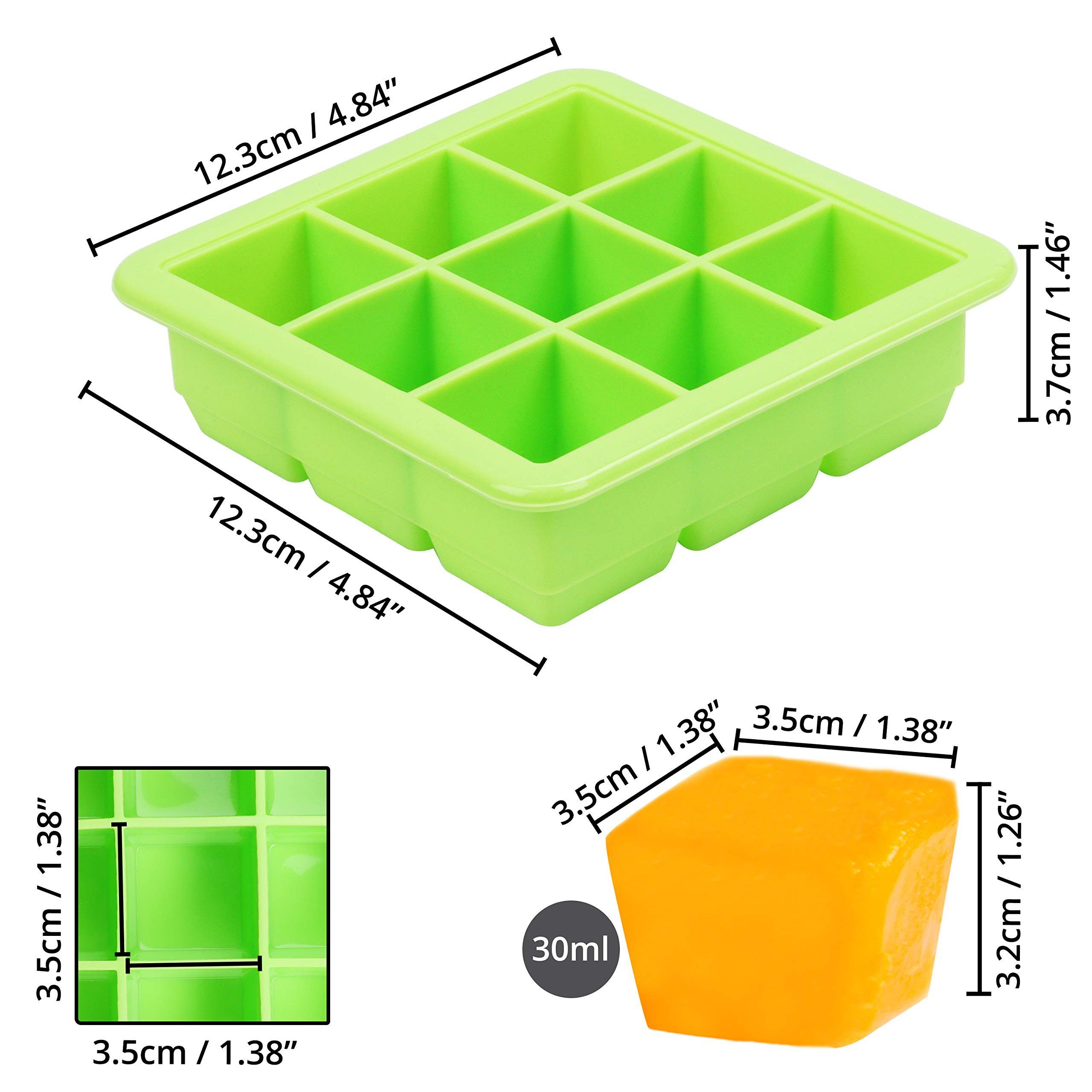 Transparente Eiswürfelform einfrieren Stück), Vous Transparente (2 Eiswürfelbehälter (2 Aufbewahrungsbehälter Babynahrung Stk) Belle für