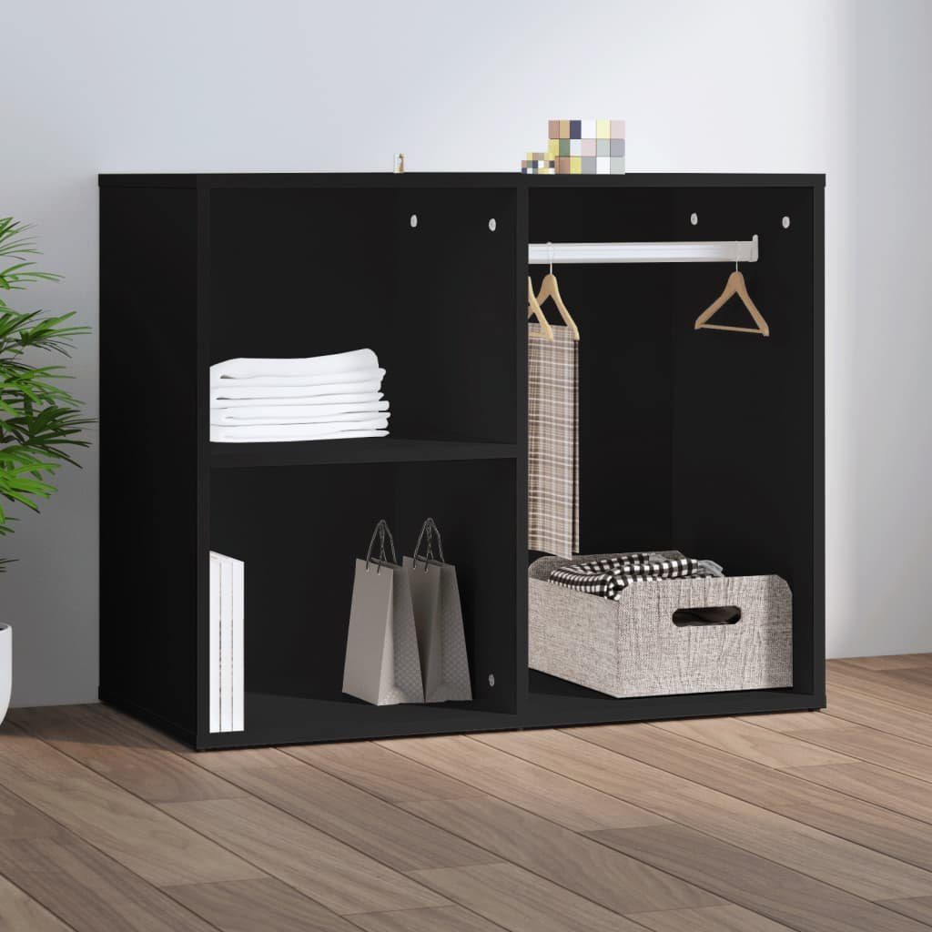 vidaXL Fächerschrank Regal für Schminktisch Schwarz 80x40x65 cm Holzwerkstoff (1-St)