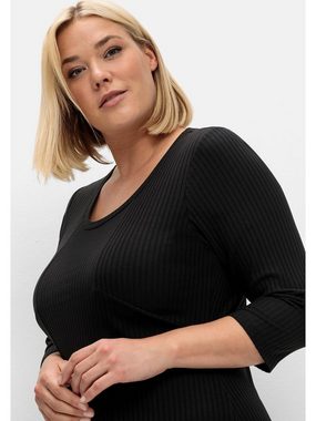 Sheego Shirtkleid Große Größen aus Rippqualität, mit 3/4-Ärmeln
