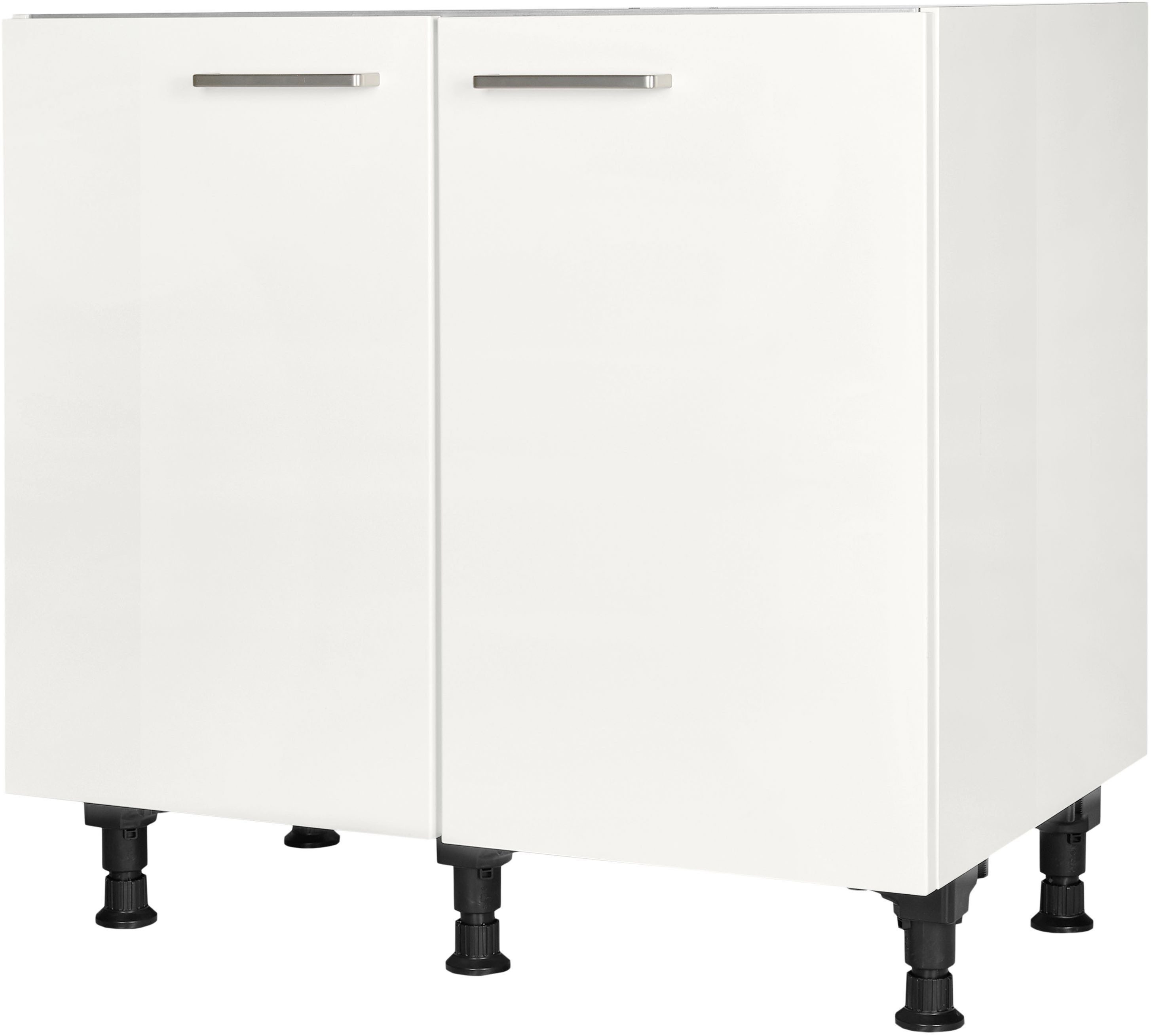 nobilia® Spülenschrank "Flash", vormontiert, mit höhenverstellbaren Sockelfüßen, Breite 90 cm