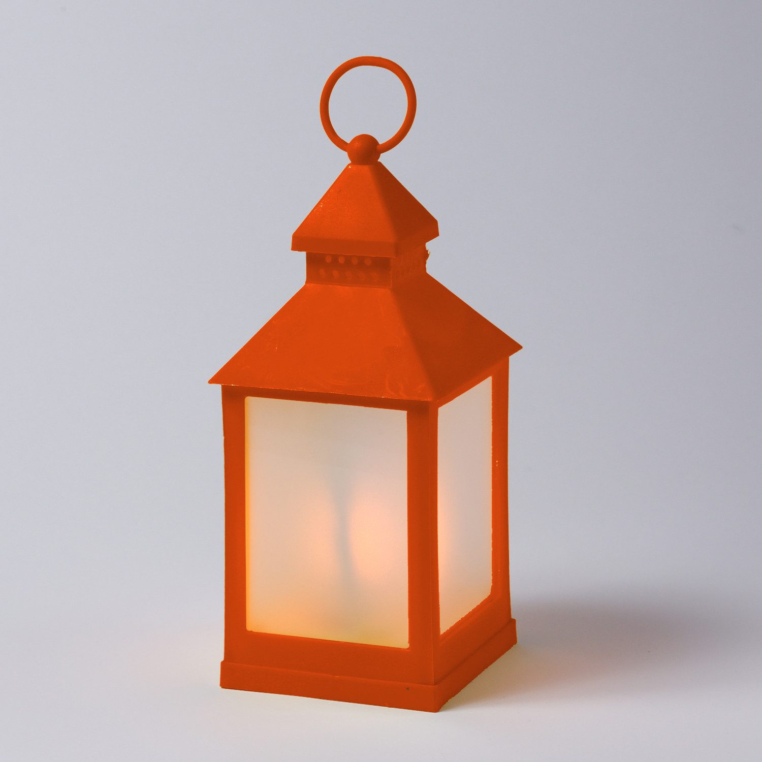 MARELIDA LED Laterne LED Laterne mit Flammeneffekt flackernd 24cm Batteriebetrieb orange, LED Classic, ultra-warmweiß / bernstein (1800K bis 2100K)