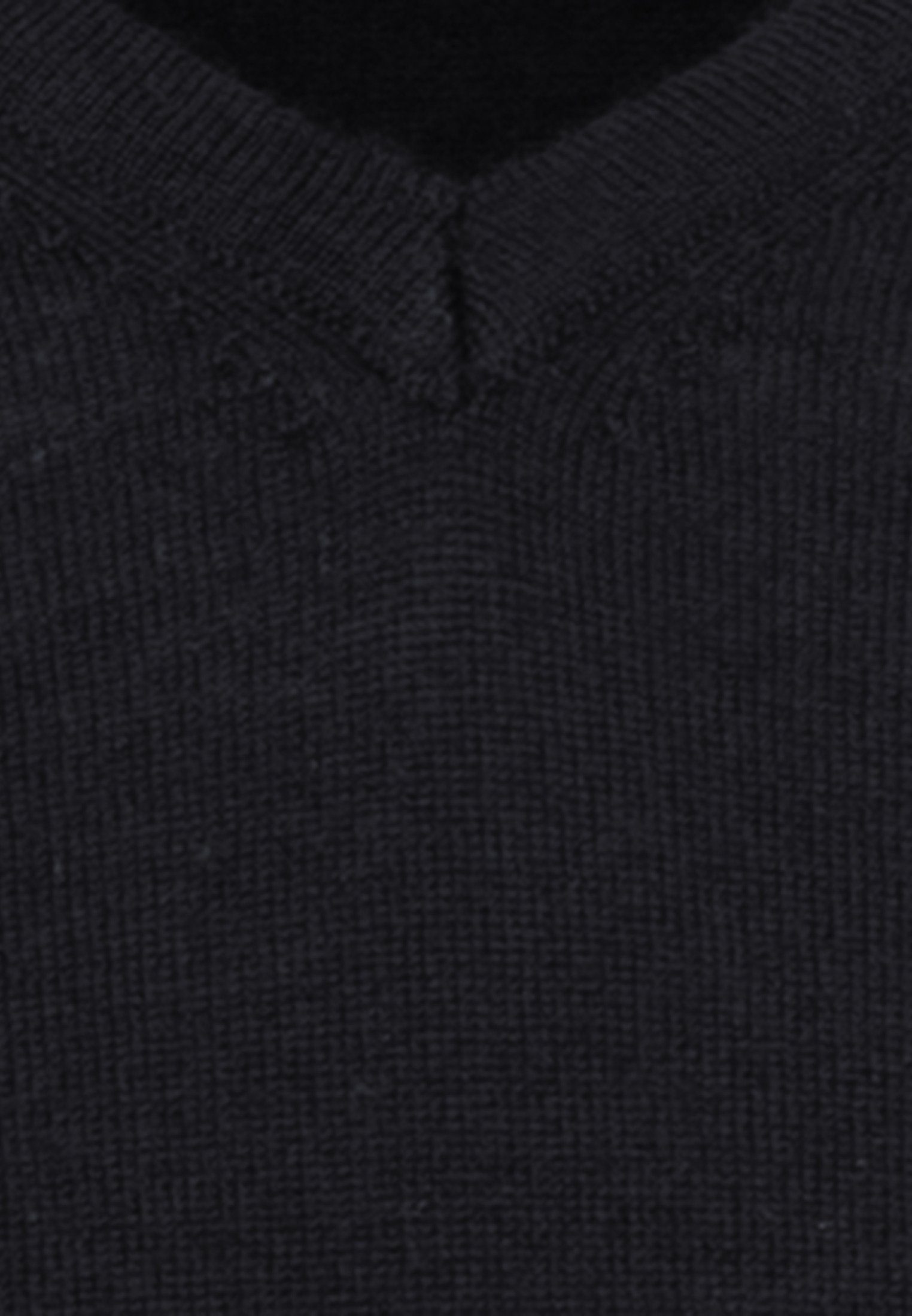 Schwarze V-Ausschnitt-Pullover V-Neck seidensticker Langarm Rose Uni
