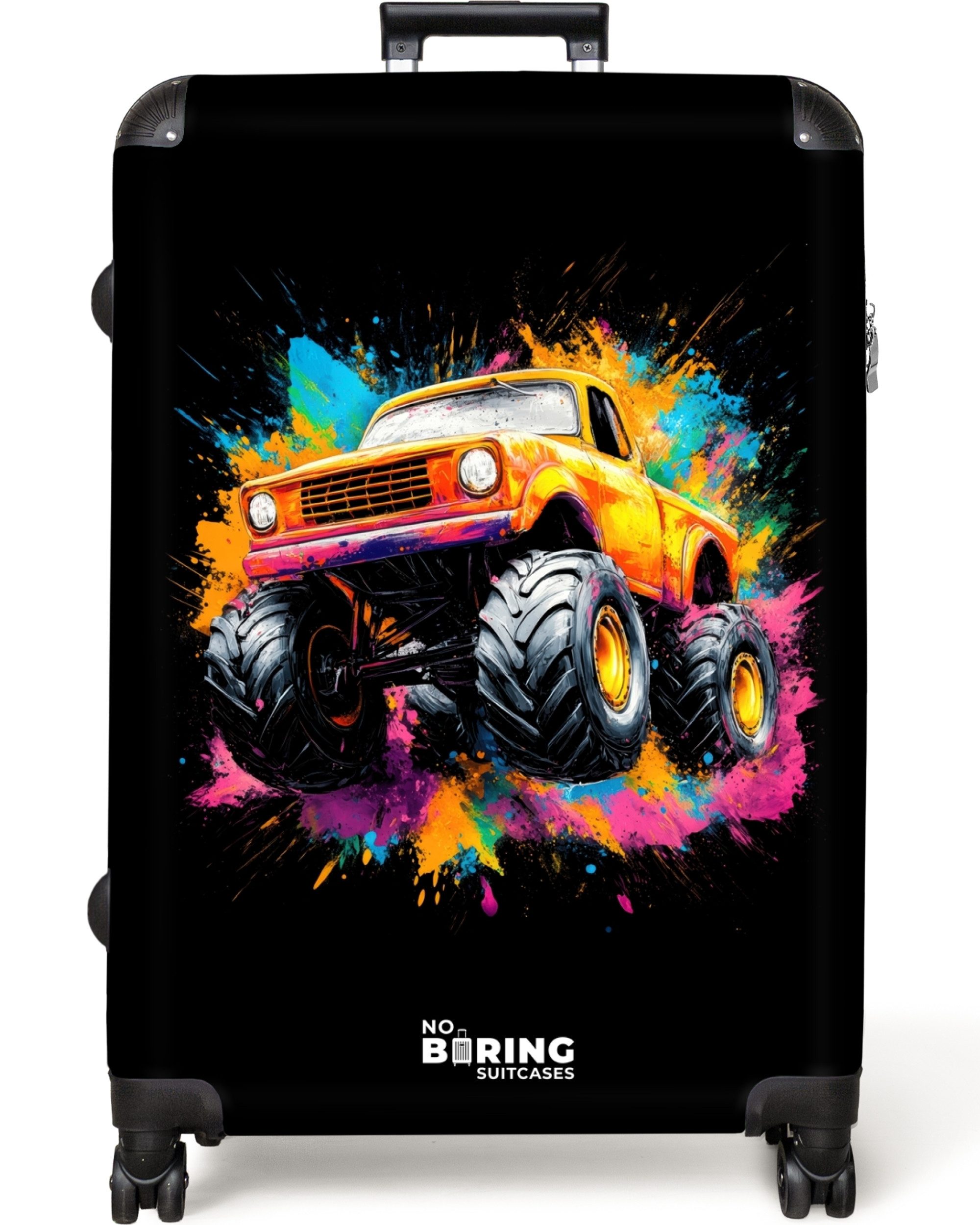 NoBoringSuitcases.com© Hartschalen-Trolley Monstertruck mit buntem Graffiti günstig online kaufen